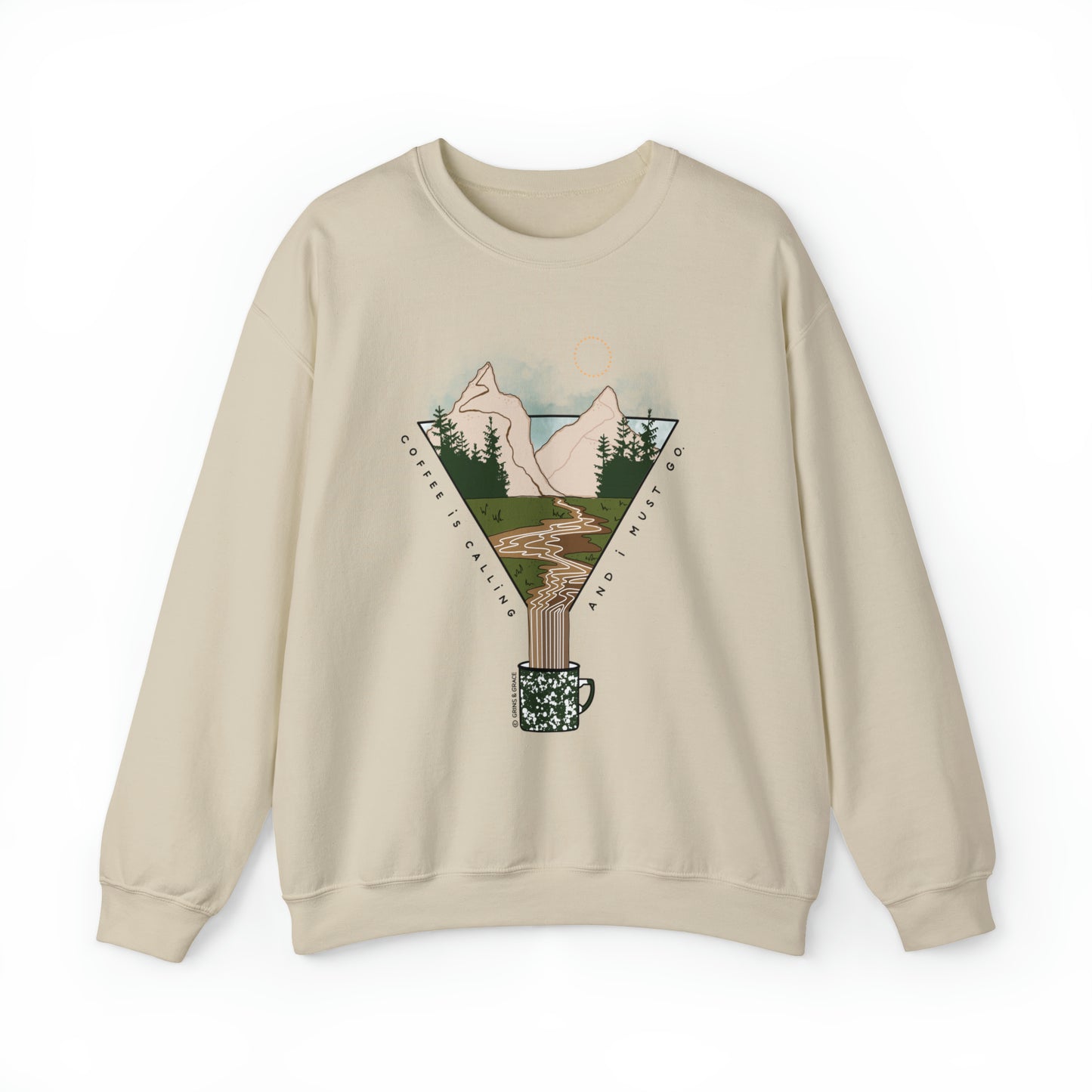'COFFEE IS CALLING AND I MUST GO' UNISEX SWEATSHIRT | FULL COLOR