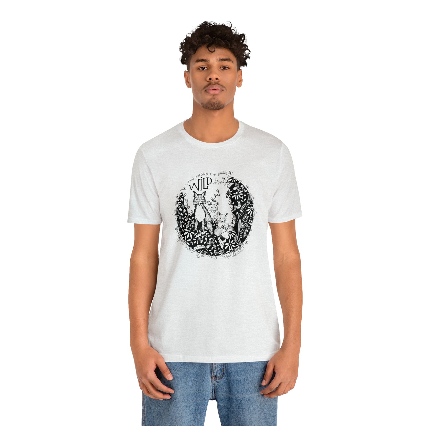 'LIVING AMONG THE WILD' MAMA FOX MOM T-SHIRT