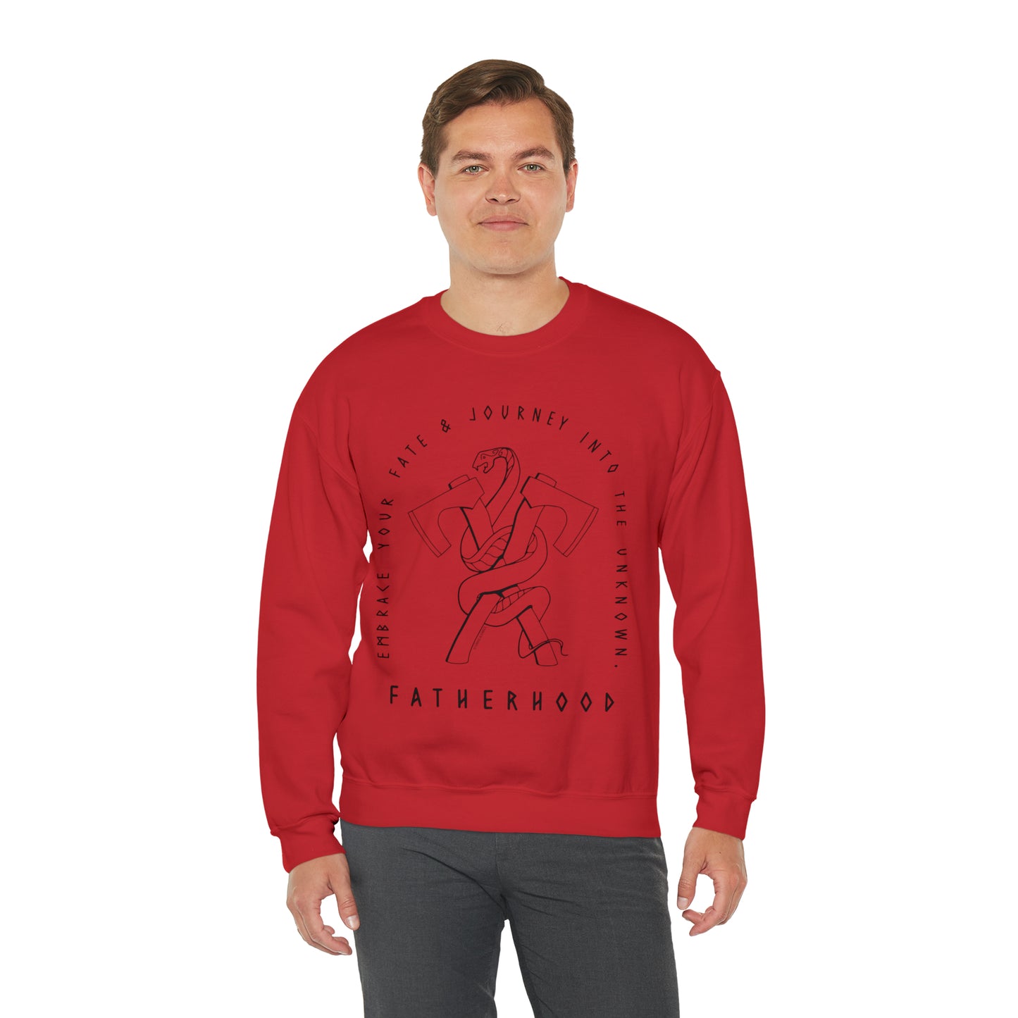 'FATHERHOOD: ACCEPT YOUR FATE & JOURNEY INTO THE UNKOWN' DAD SWEATSHIRT