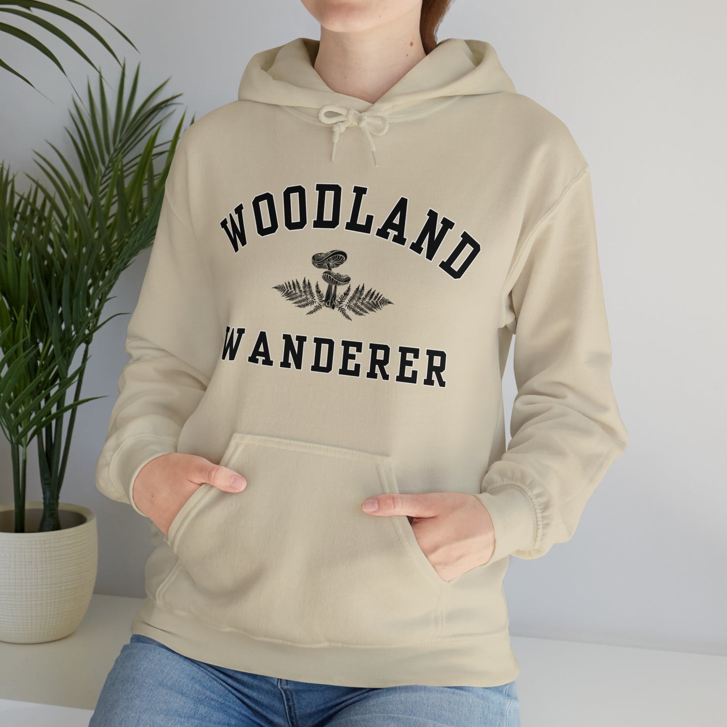 'WOODLAND WANDERER' WOMENS HOODIE | BLACK & WHITE