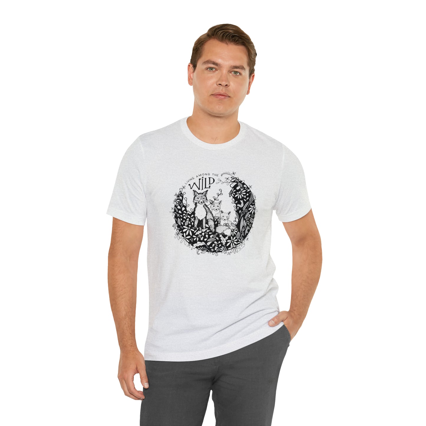 'LIVING AMONG THE WILD' MAMA FOX MOM T-SHIRT