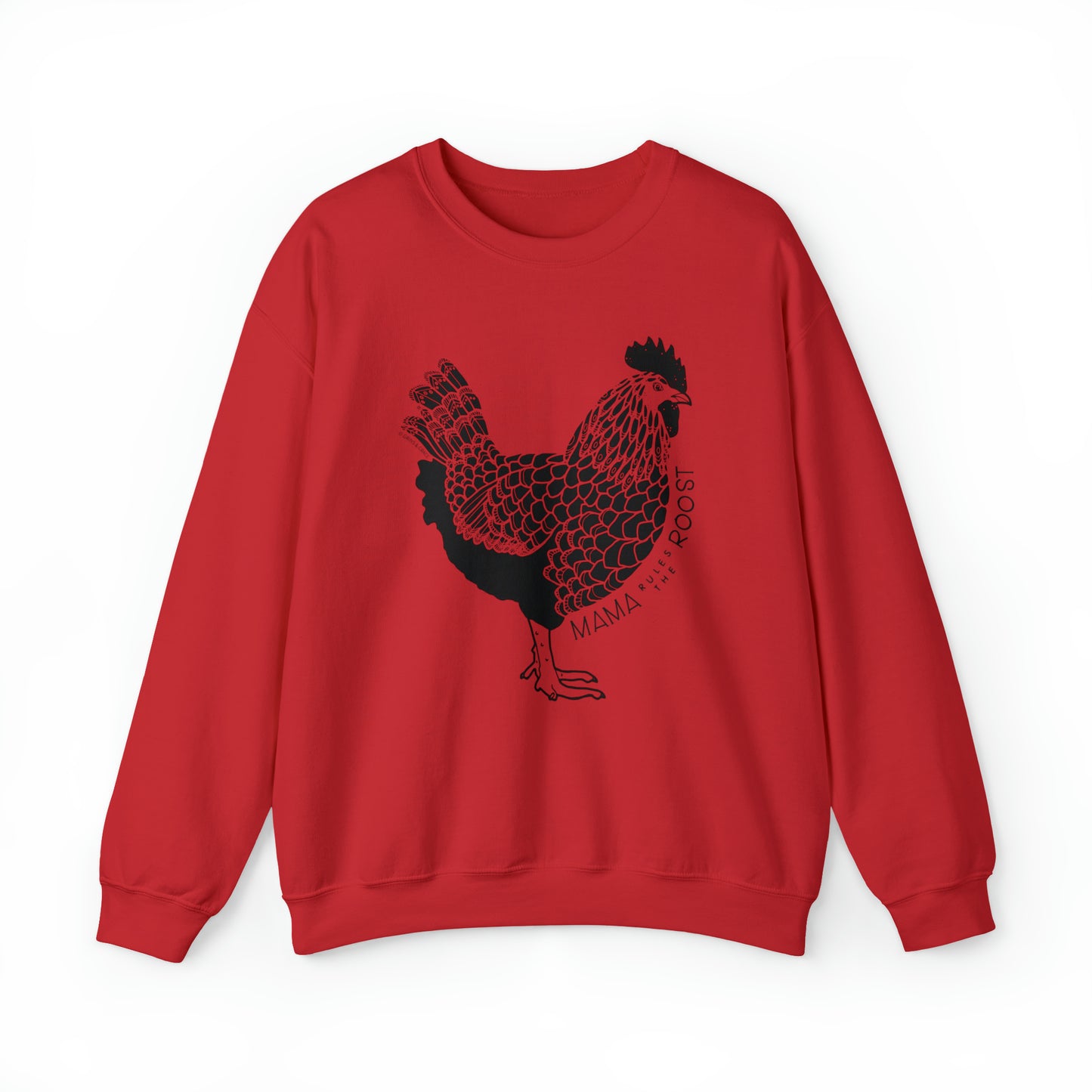 'MAMA RULES THE ROOST' WOMENS CHICKEN SWEATSHIRT
