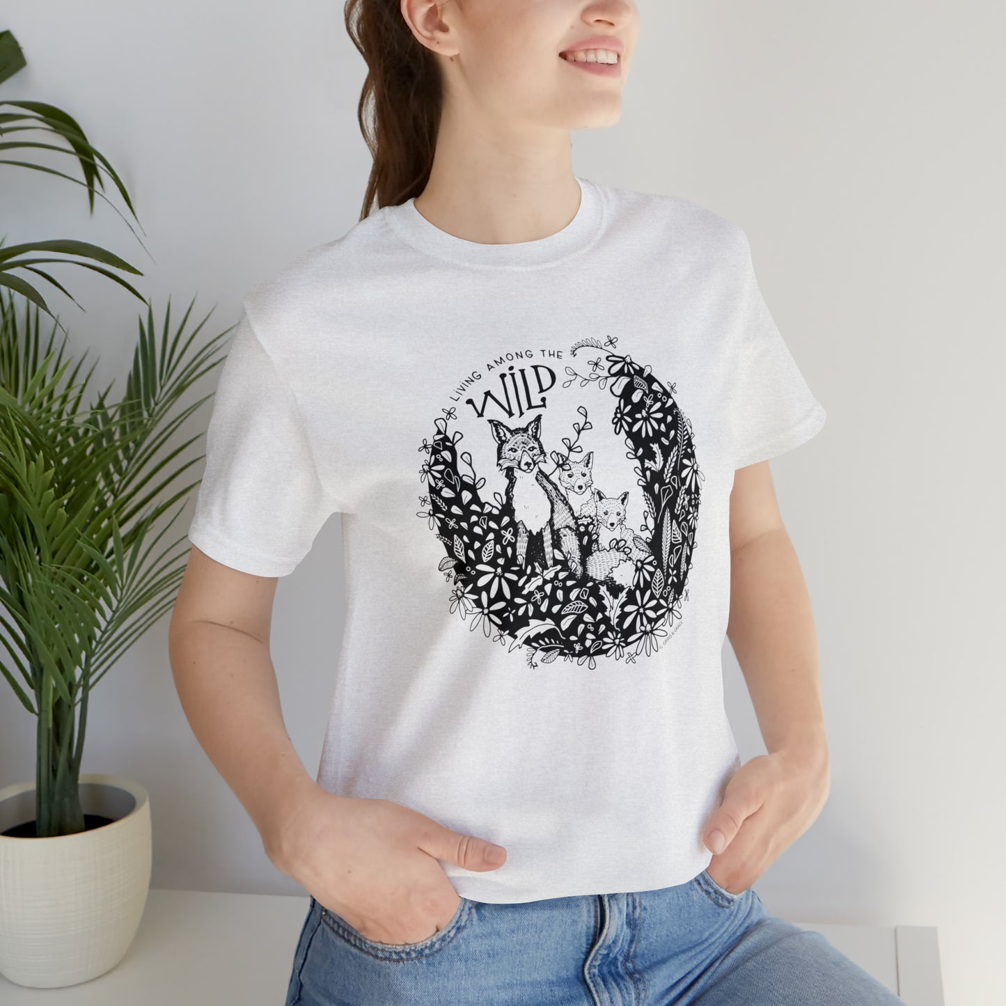 'LIVING AMONG THE WILD' MAMA FOX MOM T-SHIRT