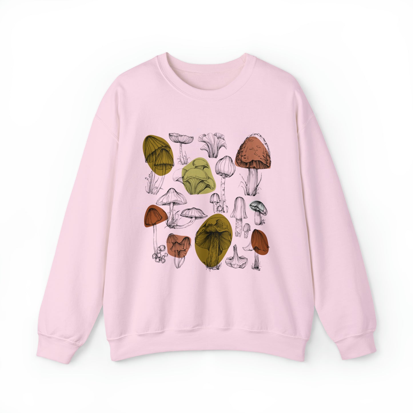 BOTANICAL MUSHROOM SWEATSHIRT | MUSTARD & TERRACOTTA INK