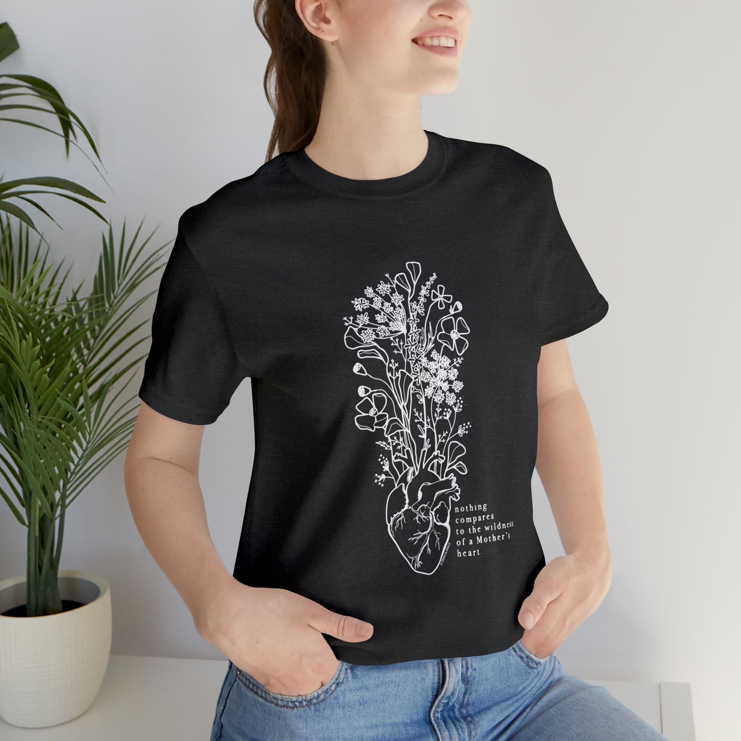 'THE WILDNESS OF A MOTHERS HEART' MAMA ANATOMICAL HEART MOM T-SHIRT