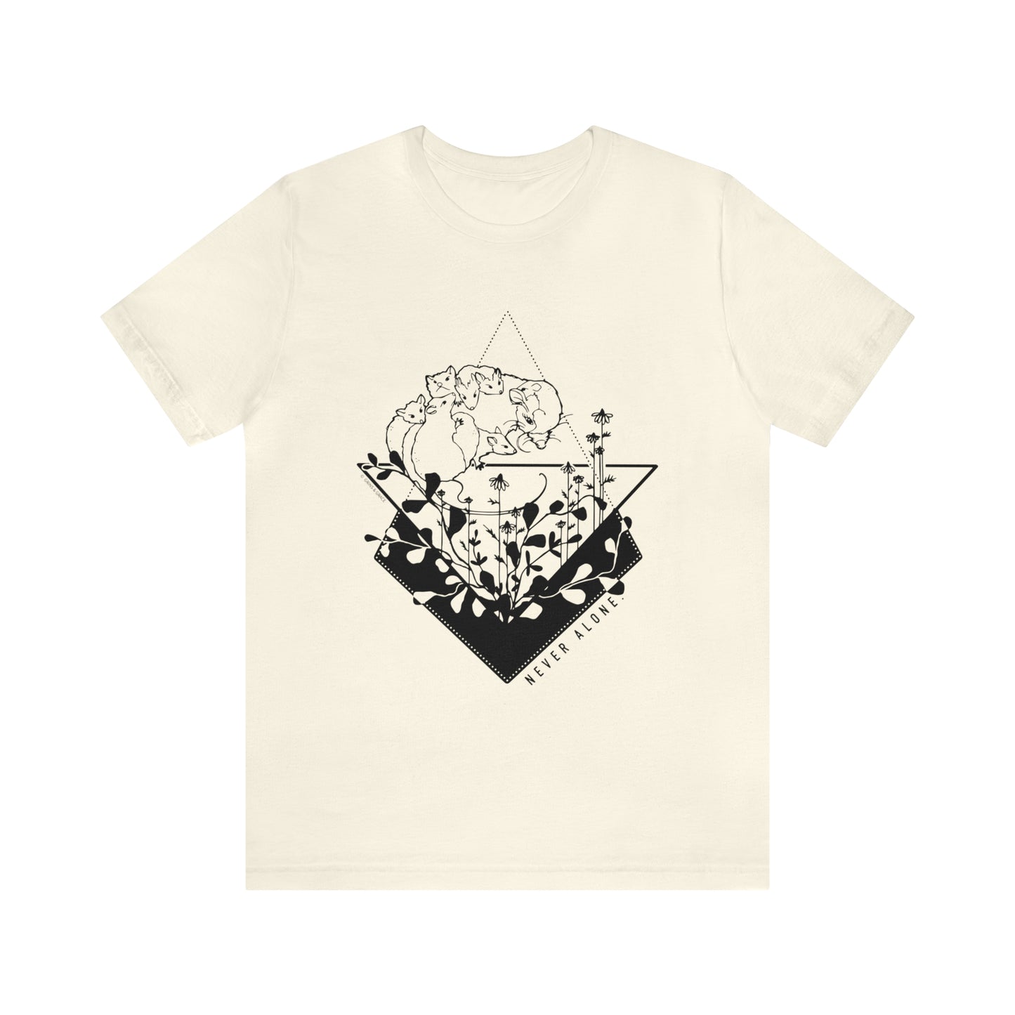 'NEVER ALONE' MAMA OPPOSUM MOM T-SHIRT