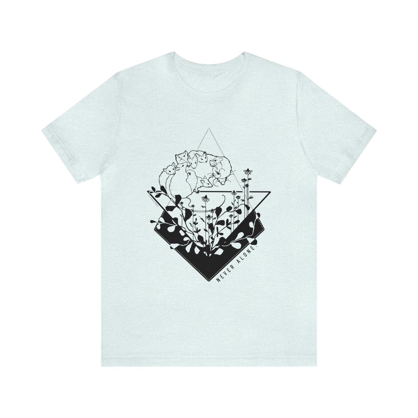 'NEVER ALONE' MAMA OPPOSUM MOM T-SHIRT