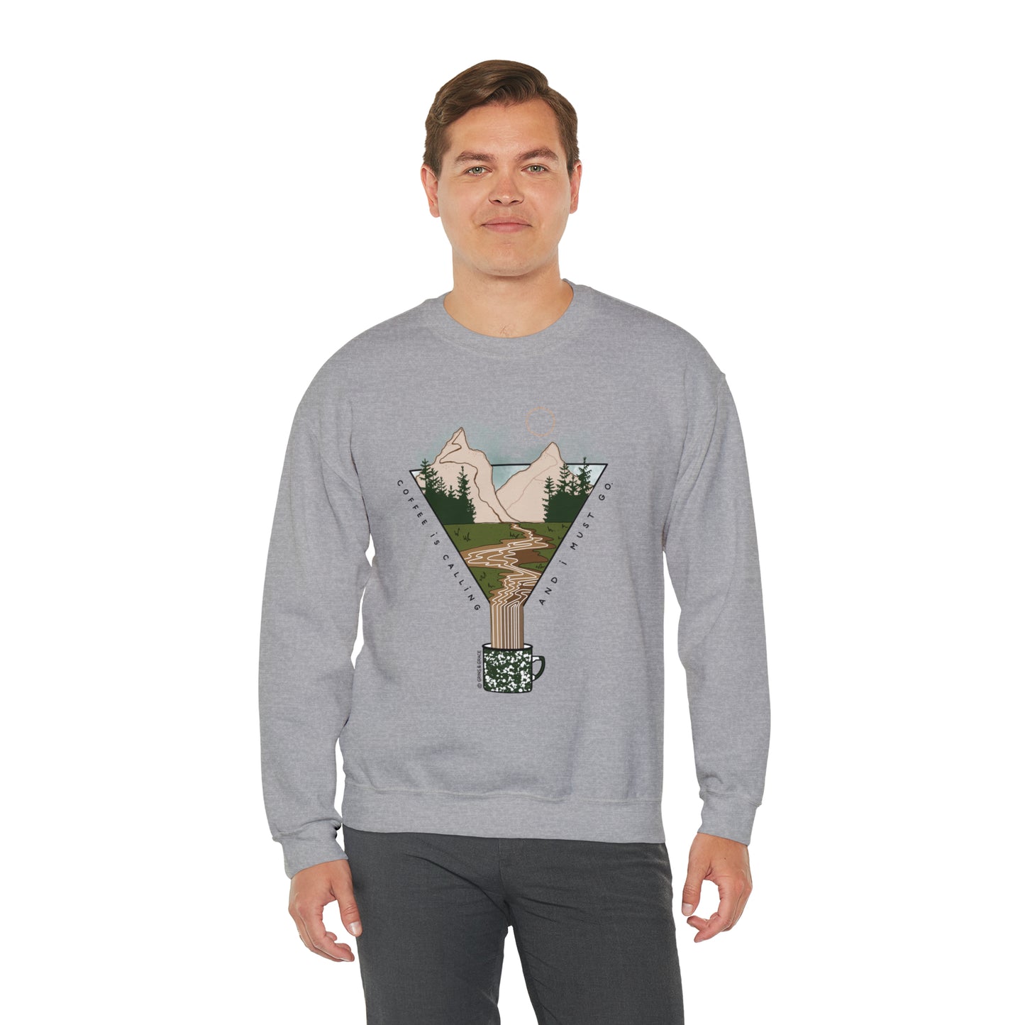 'COFFEE IS CALLING AND I MUST GO' UNISEX SWEATSHIRT | FULL COLOR