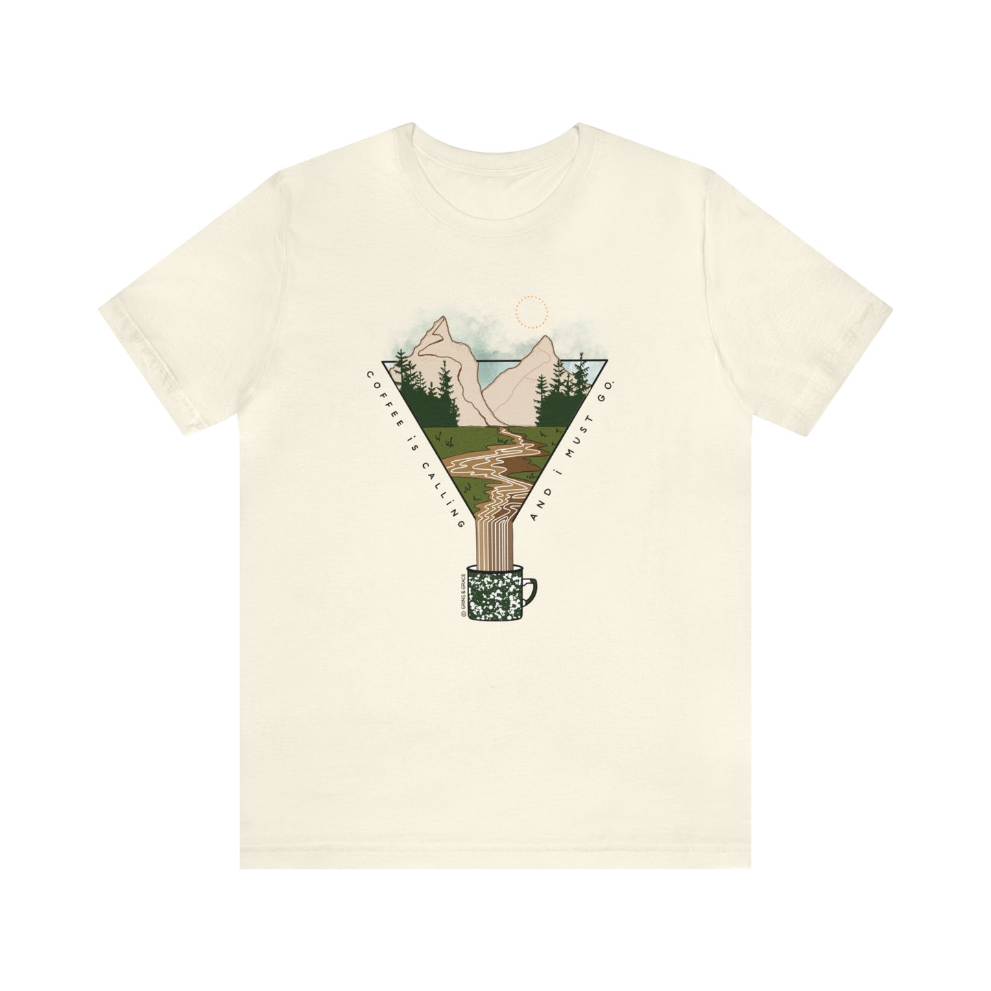 'COFFEE IS CALLING AND I MUST GO' UNISEX T-SHIRT | FULL COLOR