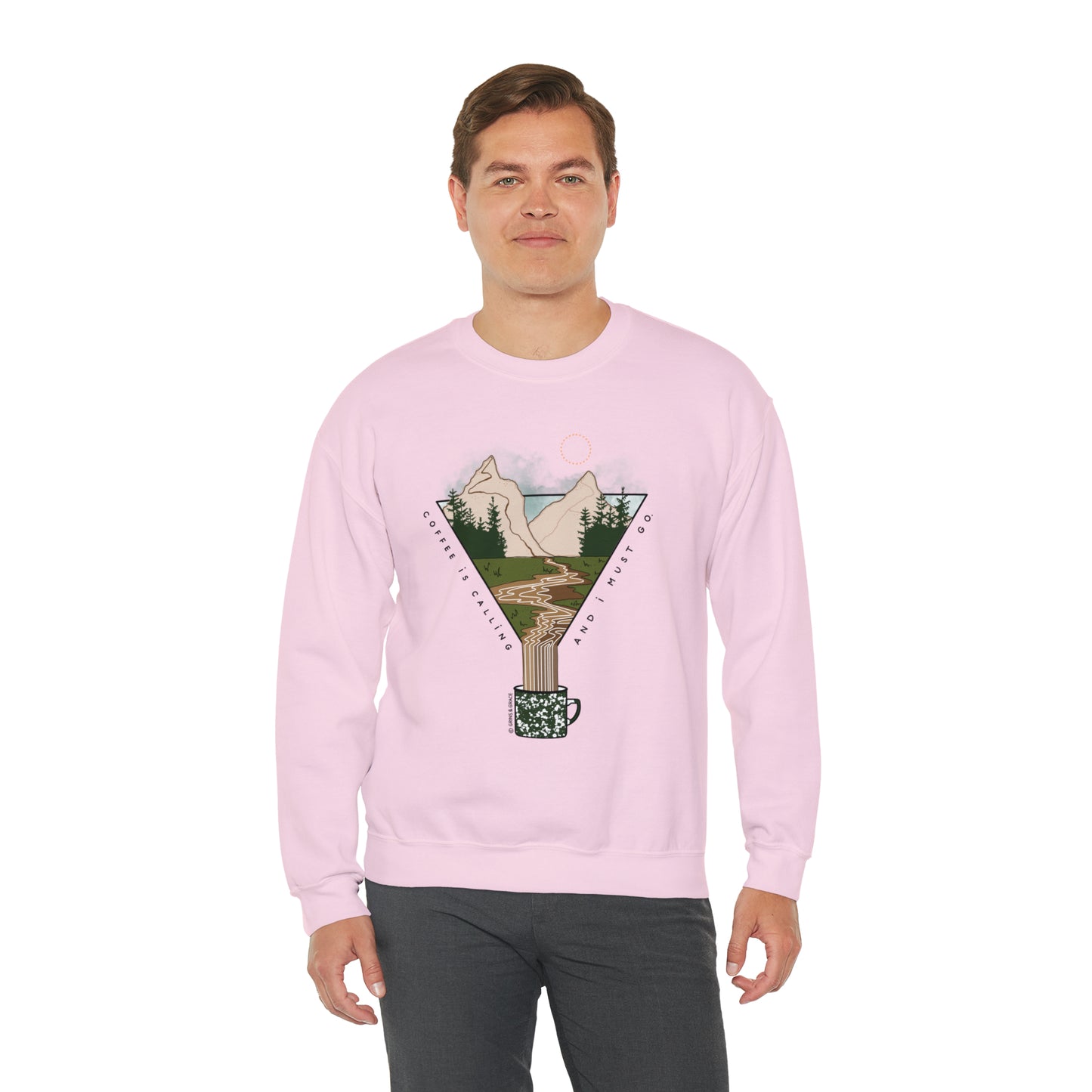 'COFFEE IS CALLING AND I MUST GO' UNISEX SWEATSHIRT | FULL COLOR
