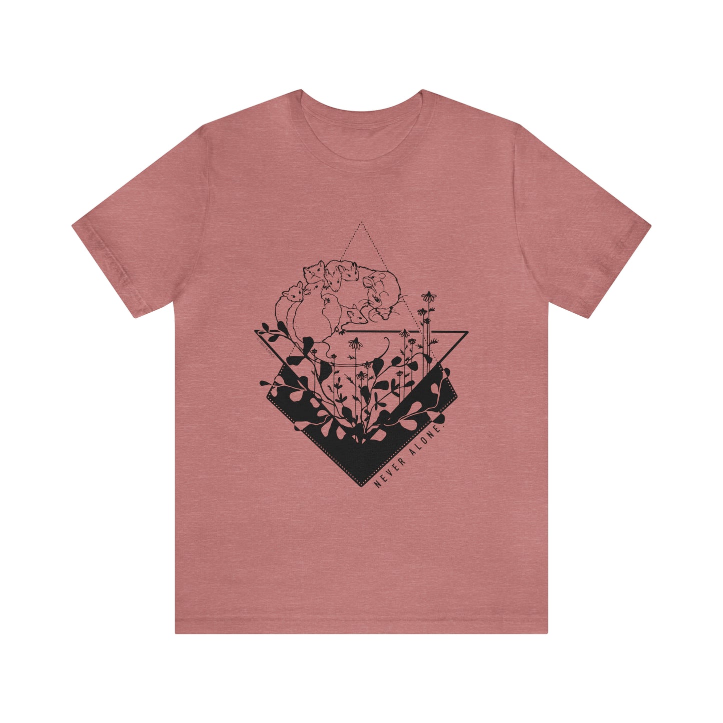 'NEVER ALONE' MAMA OPPOSUM MOM T-SHIRT
