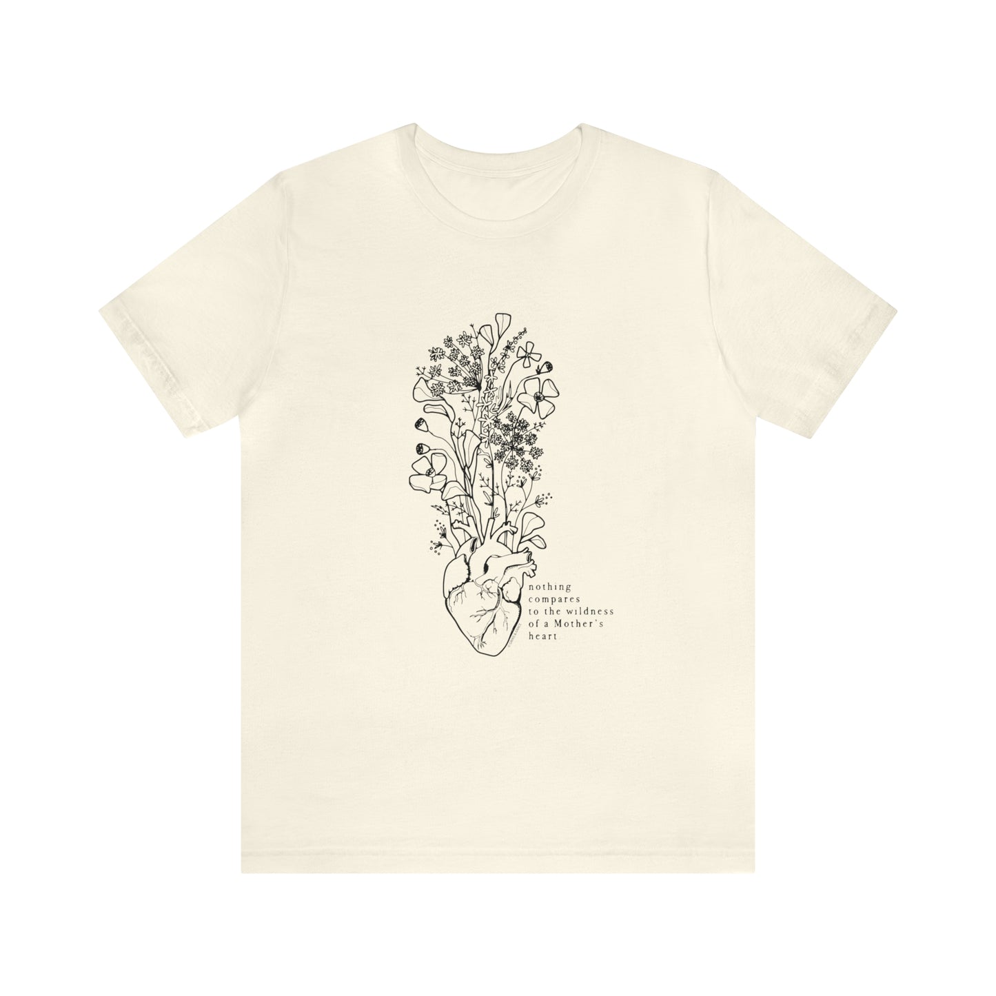 'THE WILDNESS OF A MOTHERS HEART' MAMA ANATOMICAL HEART MOM T-SHIRT