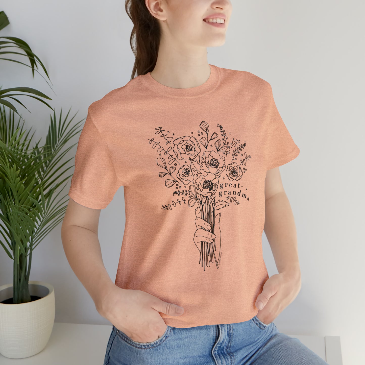 'GREAT-GRANDMA: PICKING WILD FLOWERS' GREAT-GRANDMA T-SHIRT
