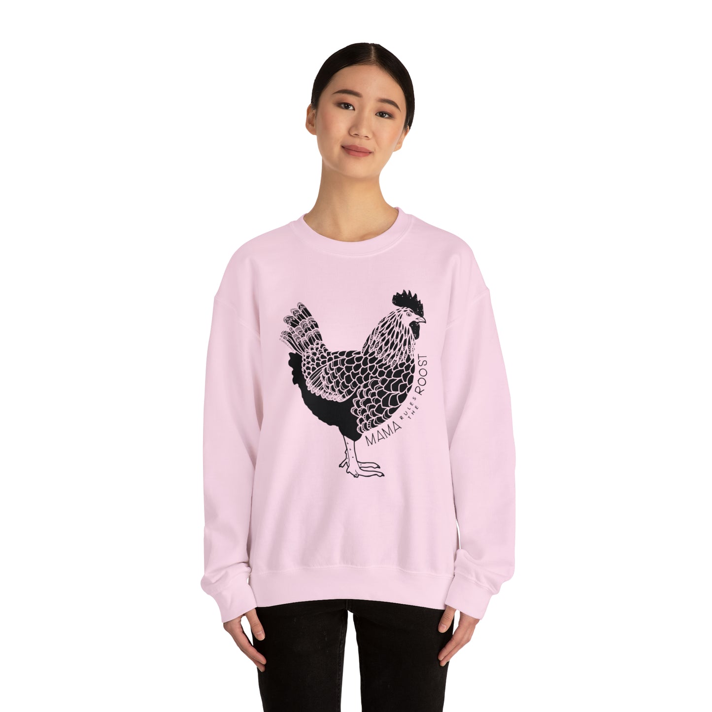 'MAMA RULES THE ROOST' WOMENS CHICKEN SWEATSHIRT