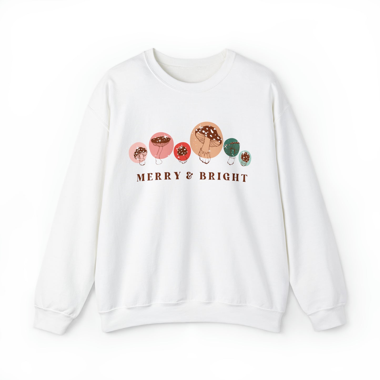 MERRY & BRIGHT MUSHROOM SWEATSHIRT | PINK & GREEN