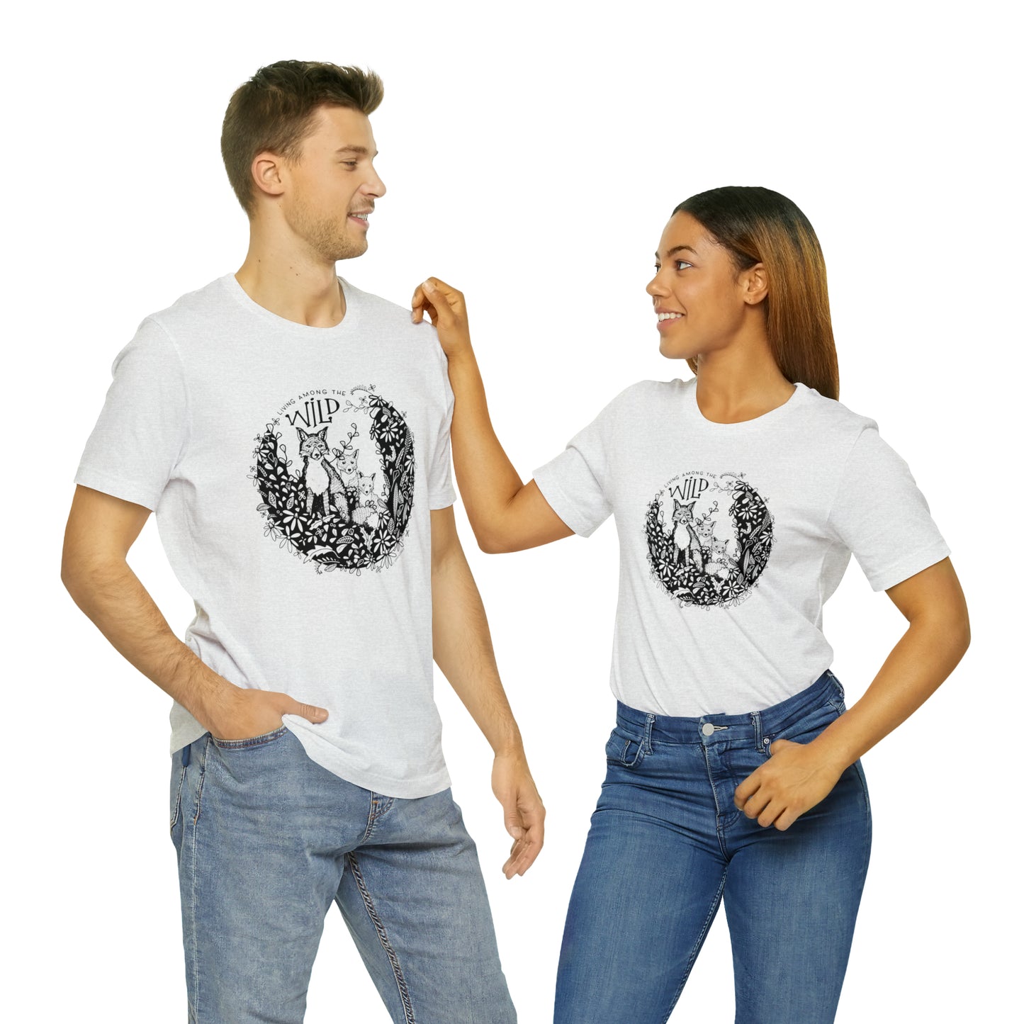 'LIVING AMONG THE WILD' MAMA FOX MOM T-SHIRT