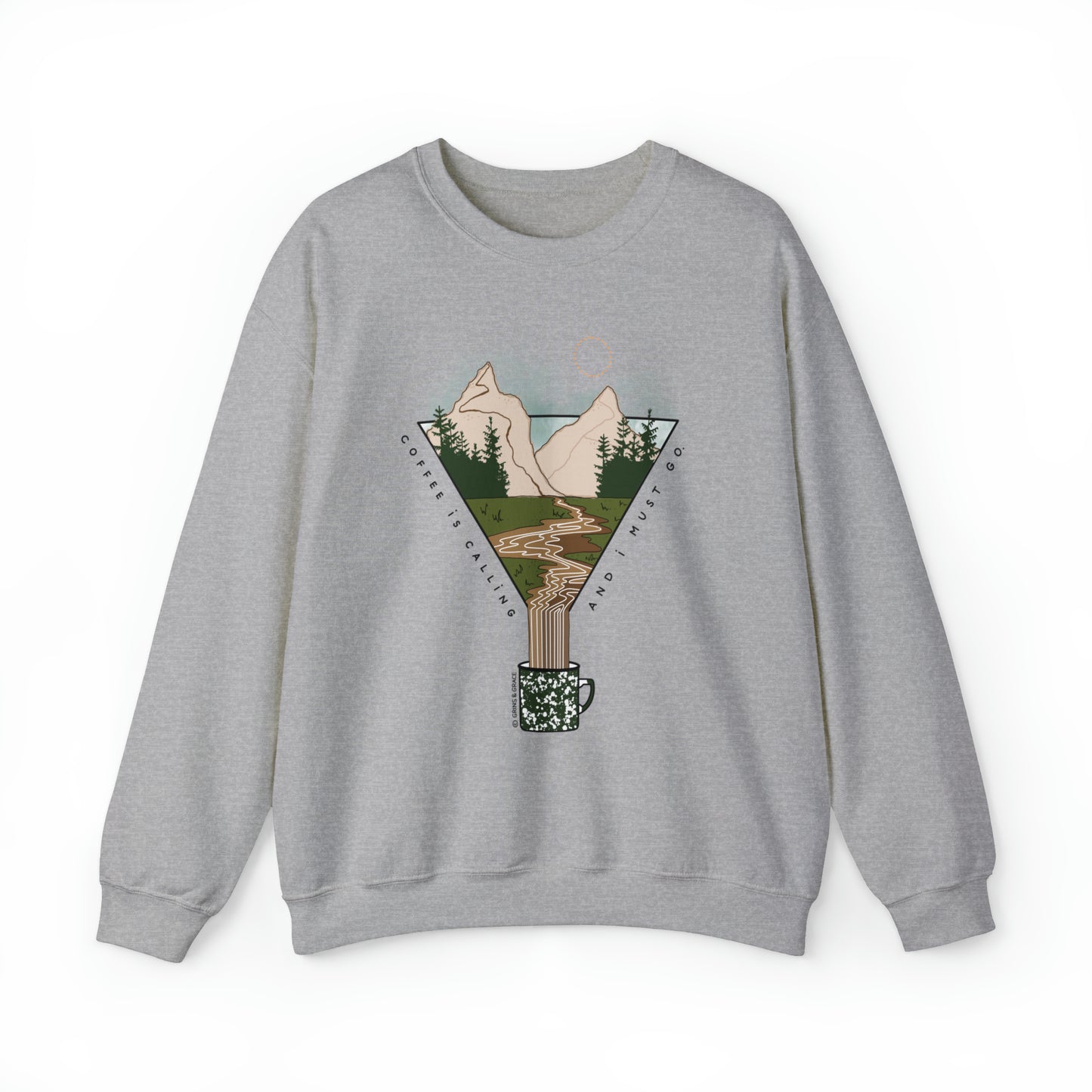 'COFFEE IS CALLING AND I MUST GO' UNISEX SWEATSHIRT | FULL COLOR