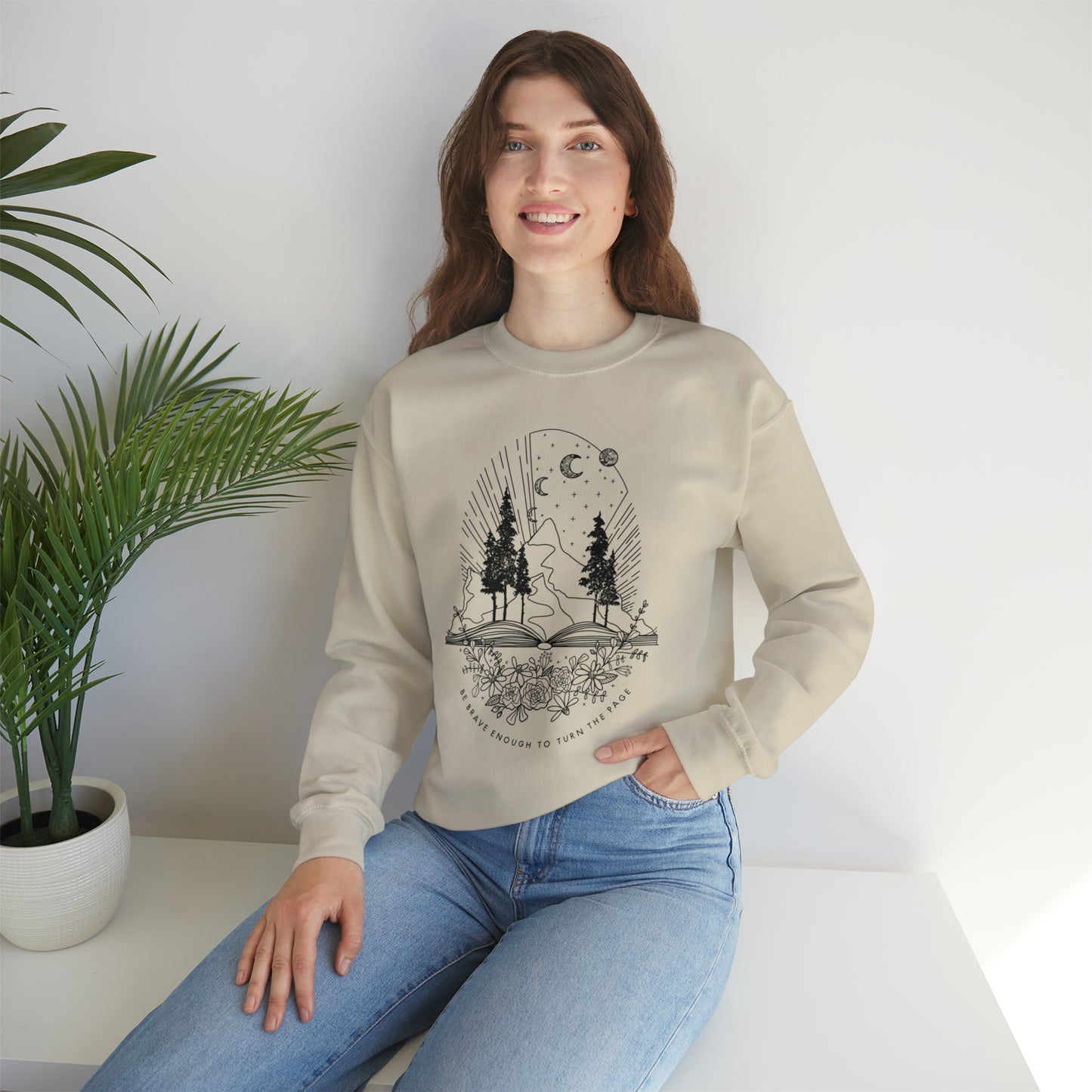 'BE BRAVE ENOUGH TO TURN THE PAGE' WOMENS SWEATSHIRT