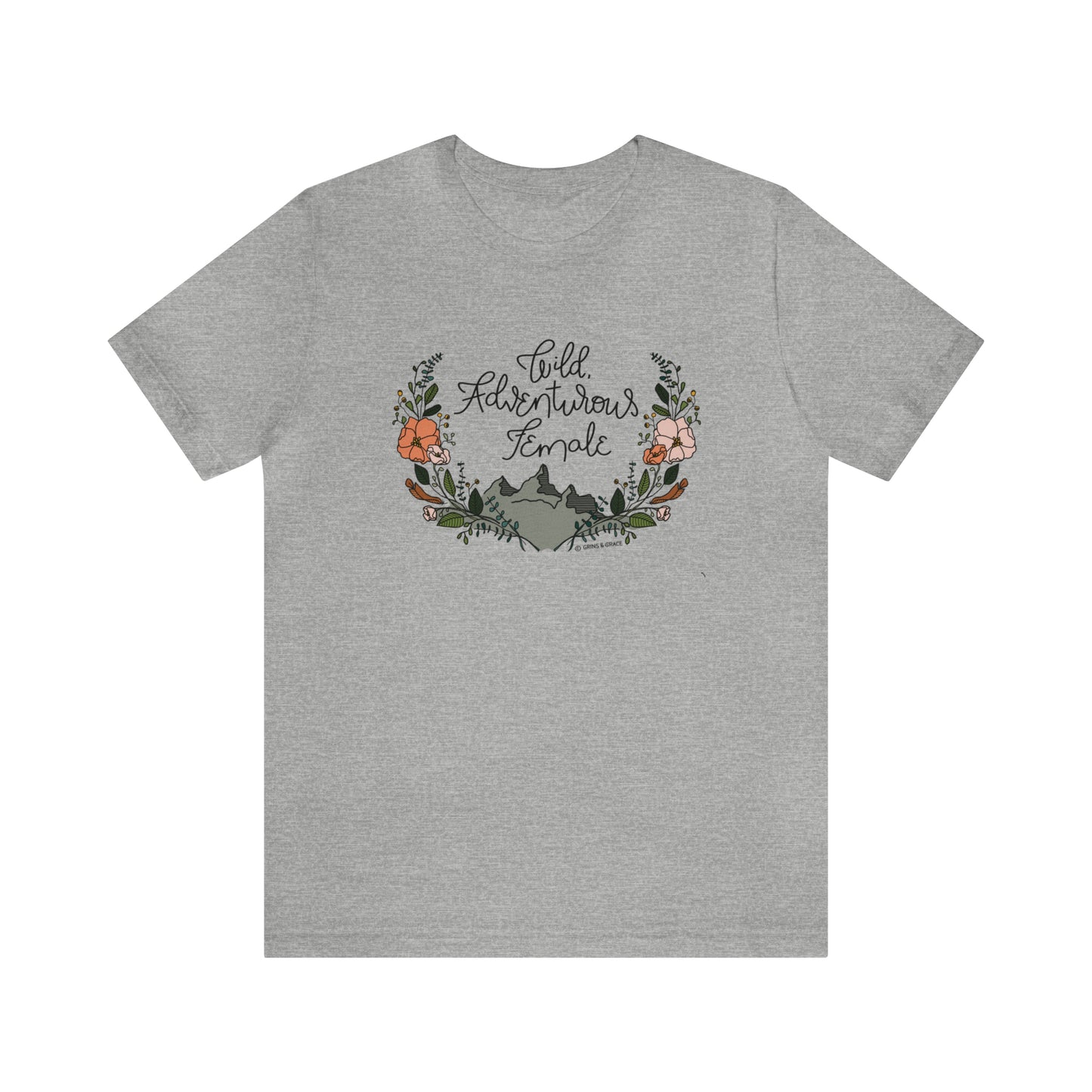 'WILD ADVENTUROUS FEMALE' WOMENS T-SHIRT | FULL COLOR INK