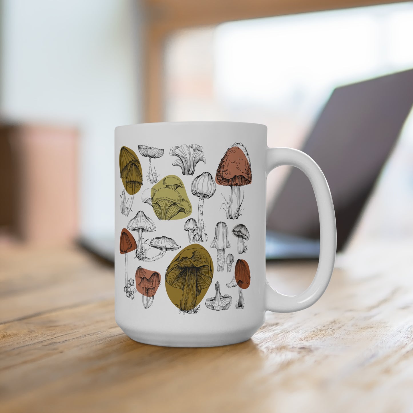 BOTANICAL MUSHROOM CERAMIC COFFEE MUG