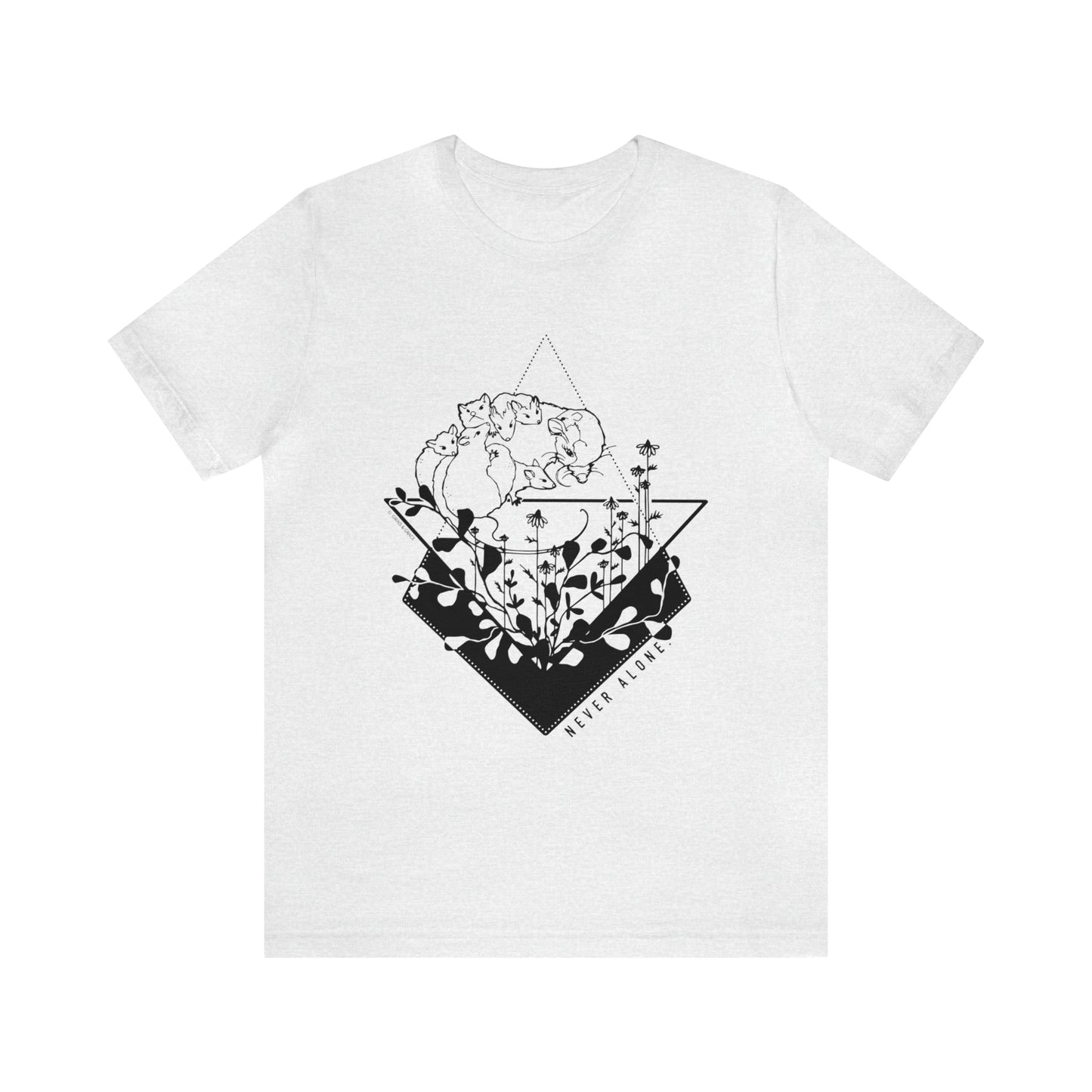 'NEVER ALONE' MAMA OPPOSUM MOM T-SHIRT