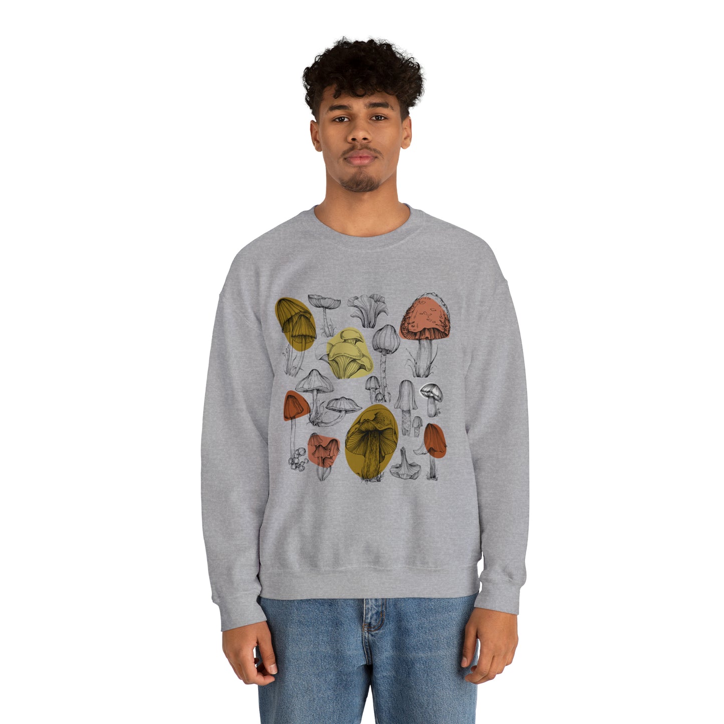 BOTANICAL MUSHROOM SWEATSHIRT | MUSTARD & TERRACOTTA INK