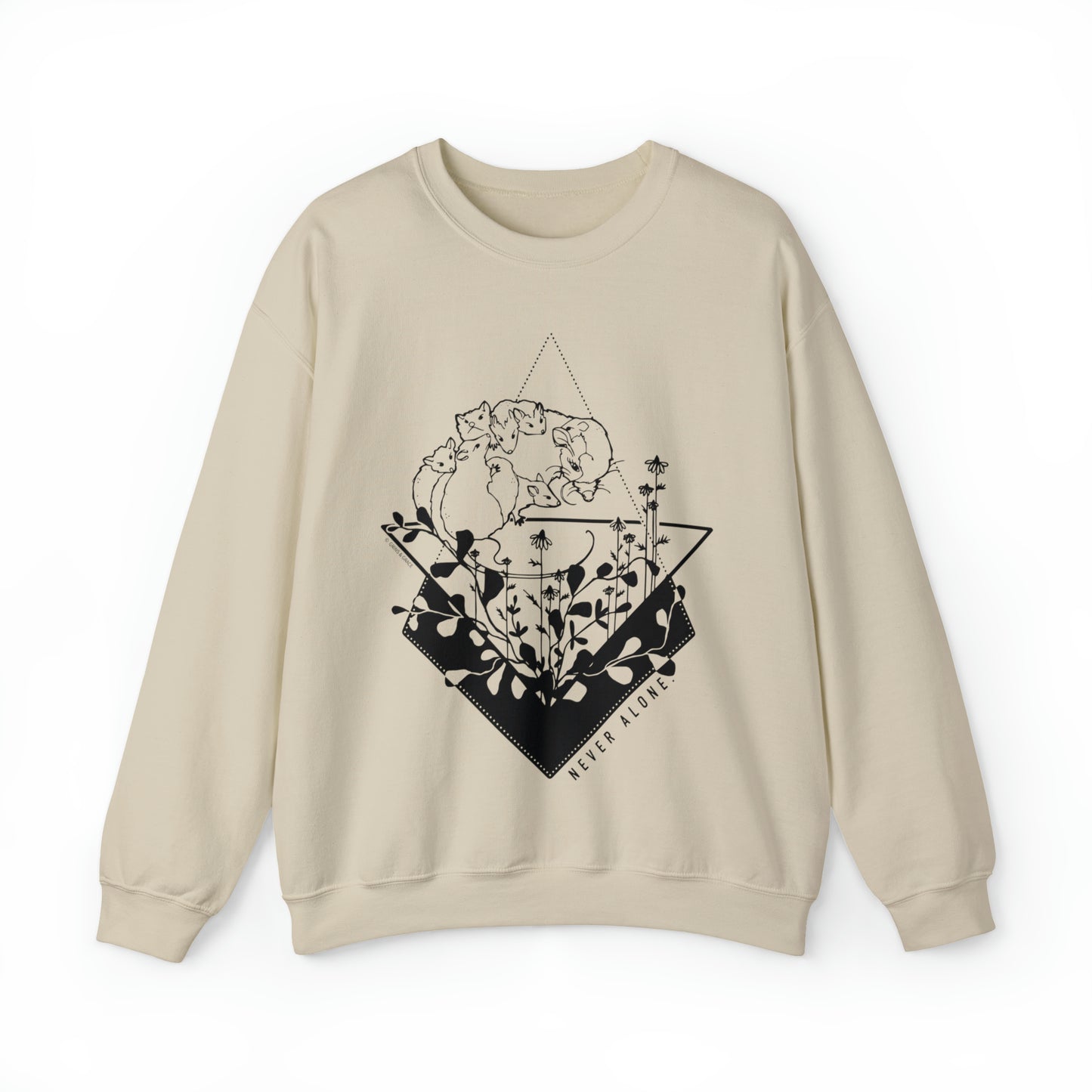 'NEVER ALONE' MOM SWEATSHIRT
