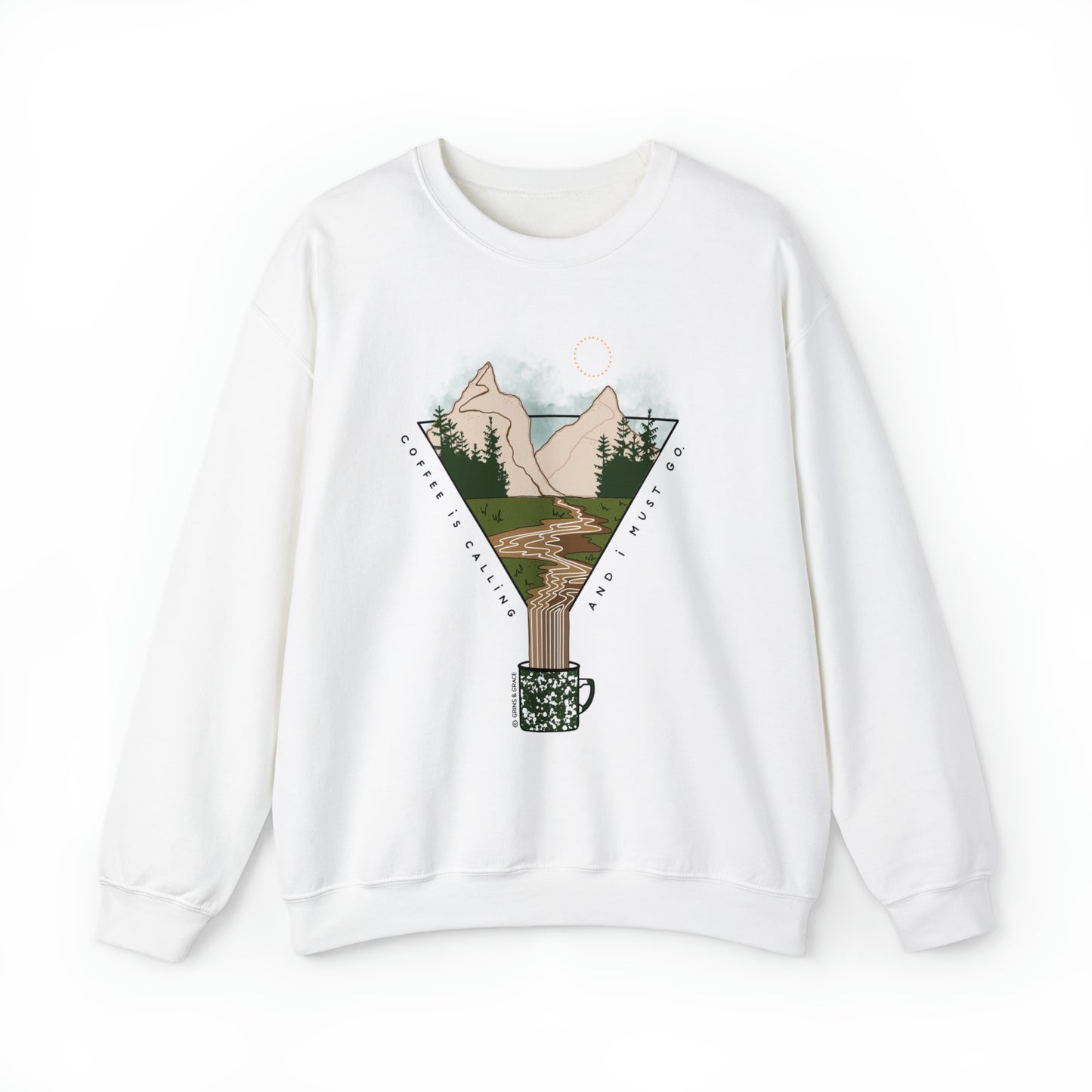 'COFFEE IS CALLING AND I MUST GO' UNISEX SWEATSHIRT | FULL COLOR
