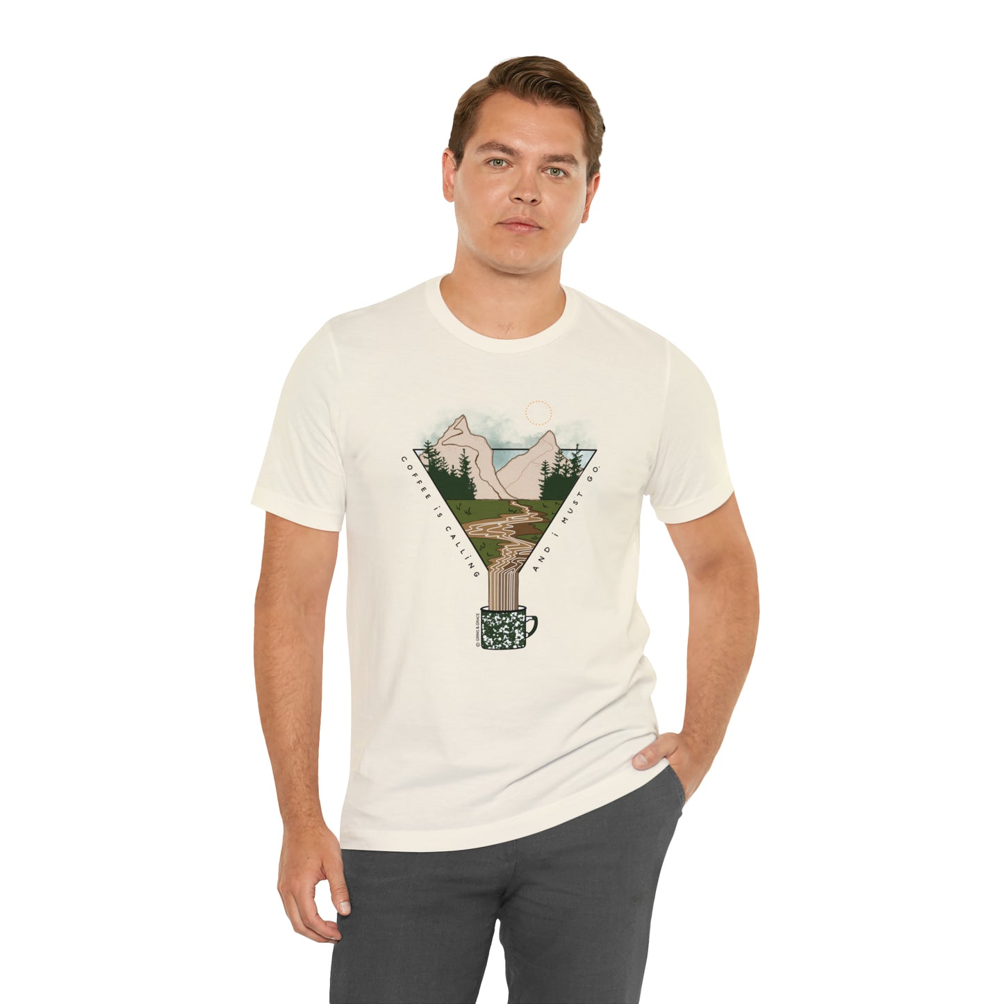 'COFFEE IS CALLING AND I MUST GO' UNISEX T-SHIRT | FULL COLOR