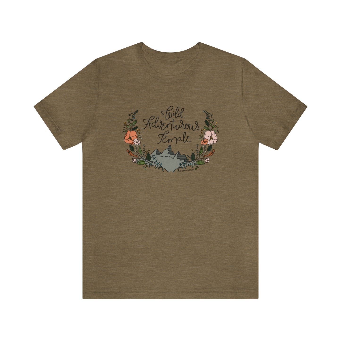 'WILD ADVENTUROUS FEMALE' WOMENS T-SHIRT | FULL COLOR INK
