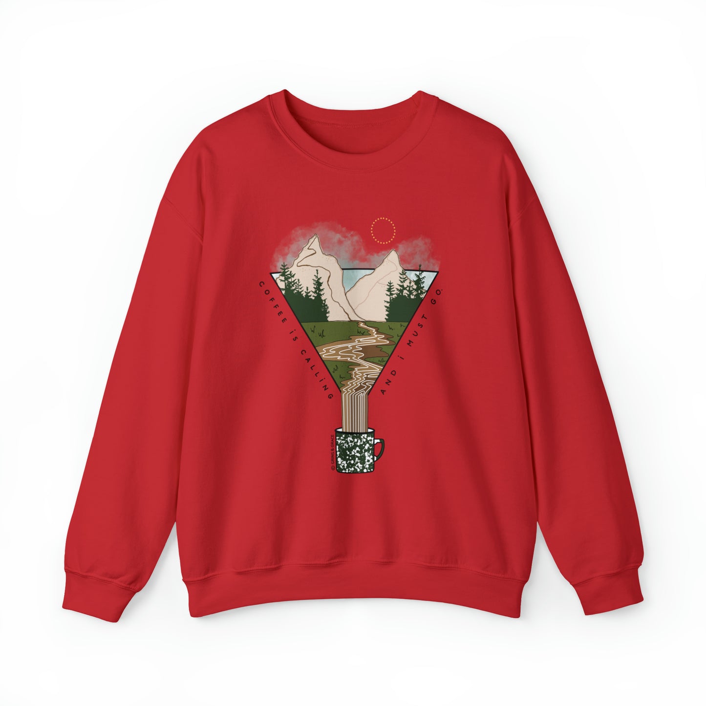 'COFFEE IS CALLING AND I MUST GO' UNISEX SWEATSHIRT | FULL COLOR