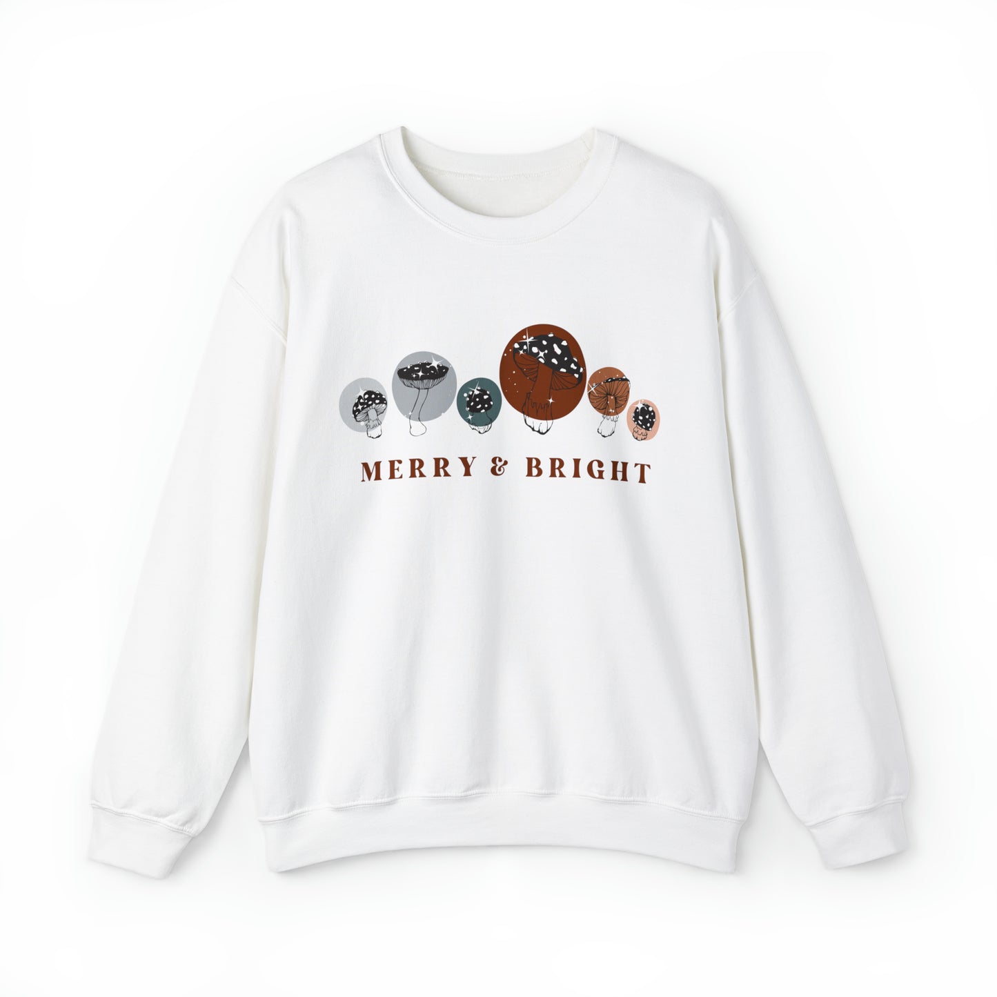 MERRY & BRIGHT MUSHROOM SWEATSHIRT | BROWN & BLUE