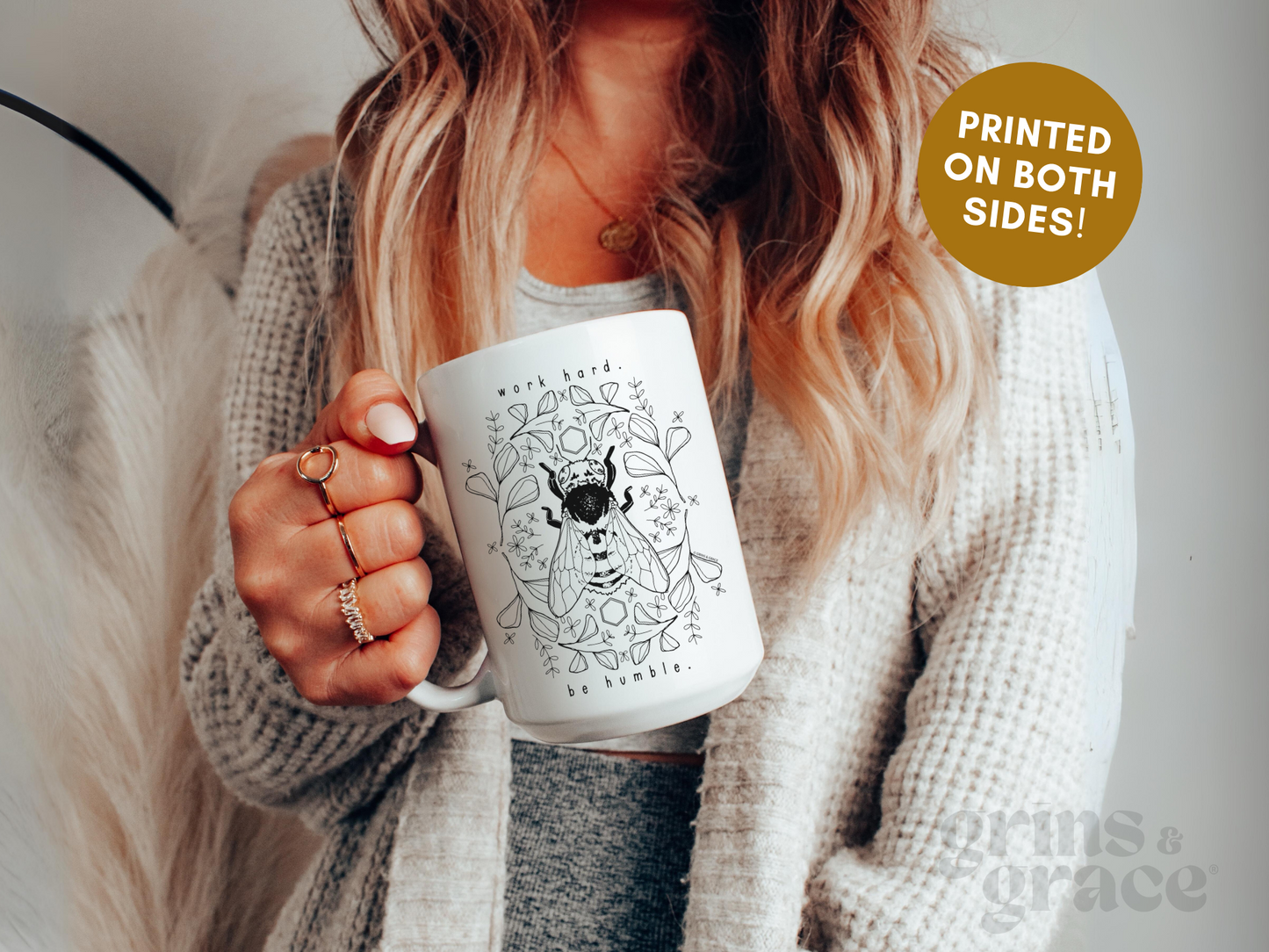 'WORK HARD, BE HUMBLE' 15 OZ COFFEE MUG