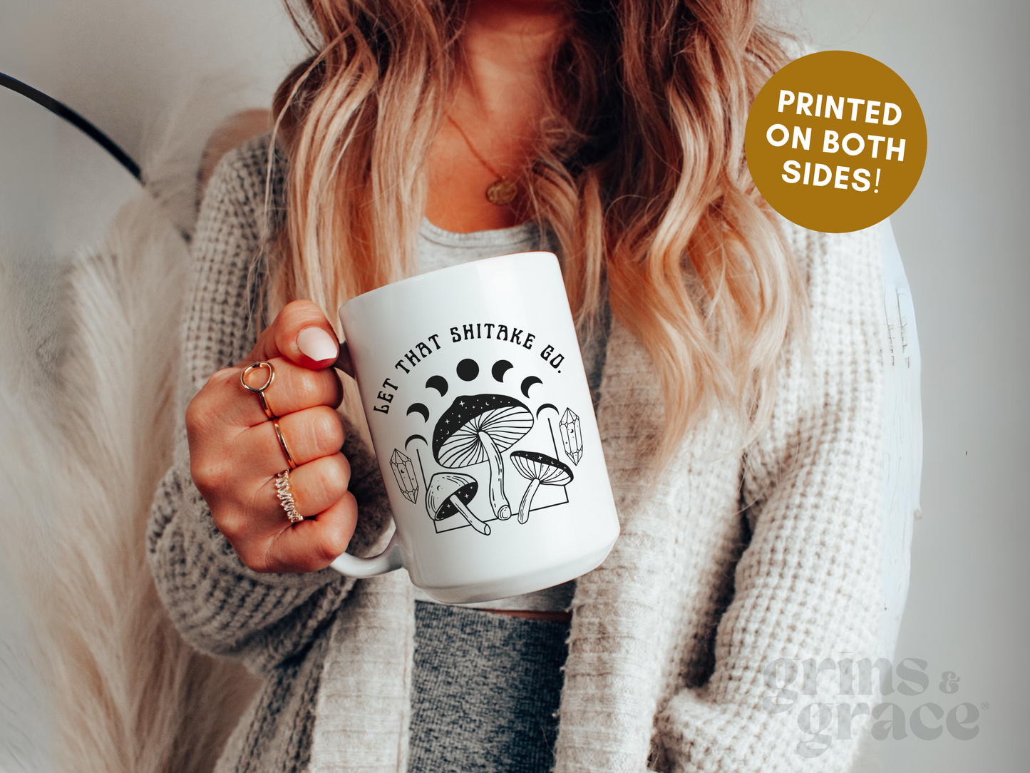 "LET THAT SHITAKE GO" CERAMIC COFFEE MUG