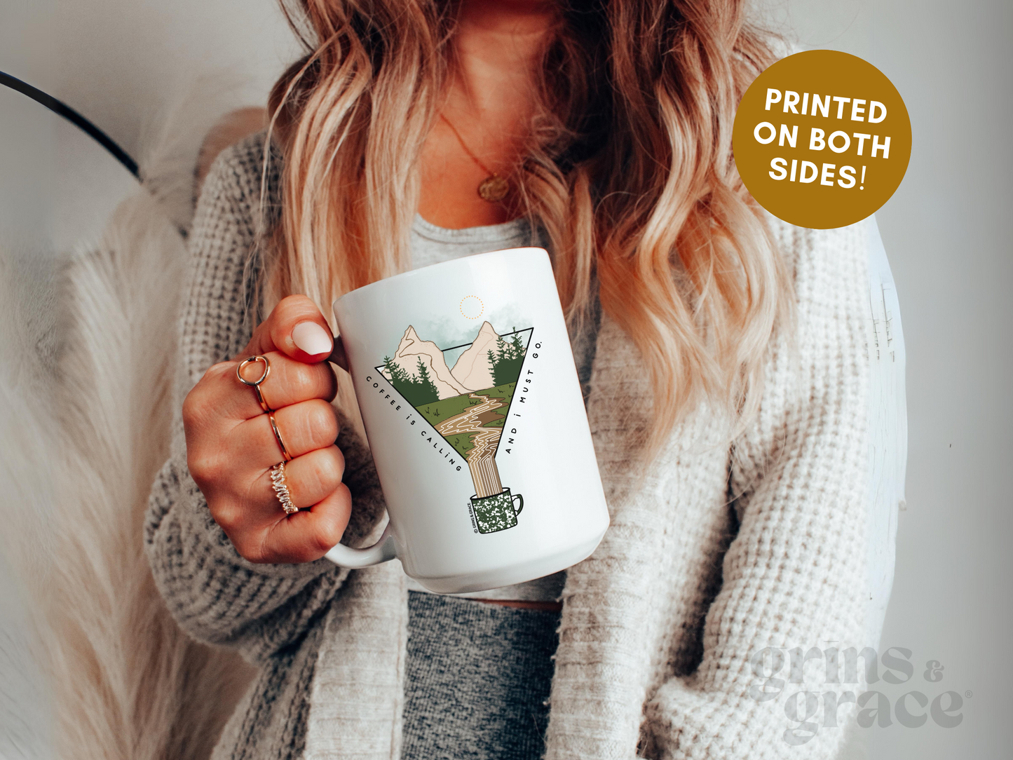 'COFFEE IS CALLING' 15 OZ CERAMIC COFFEE MUG