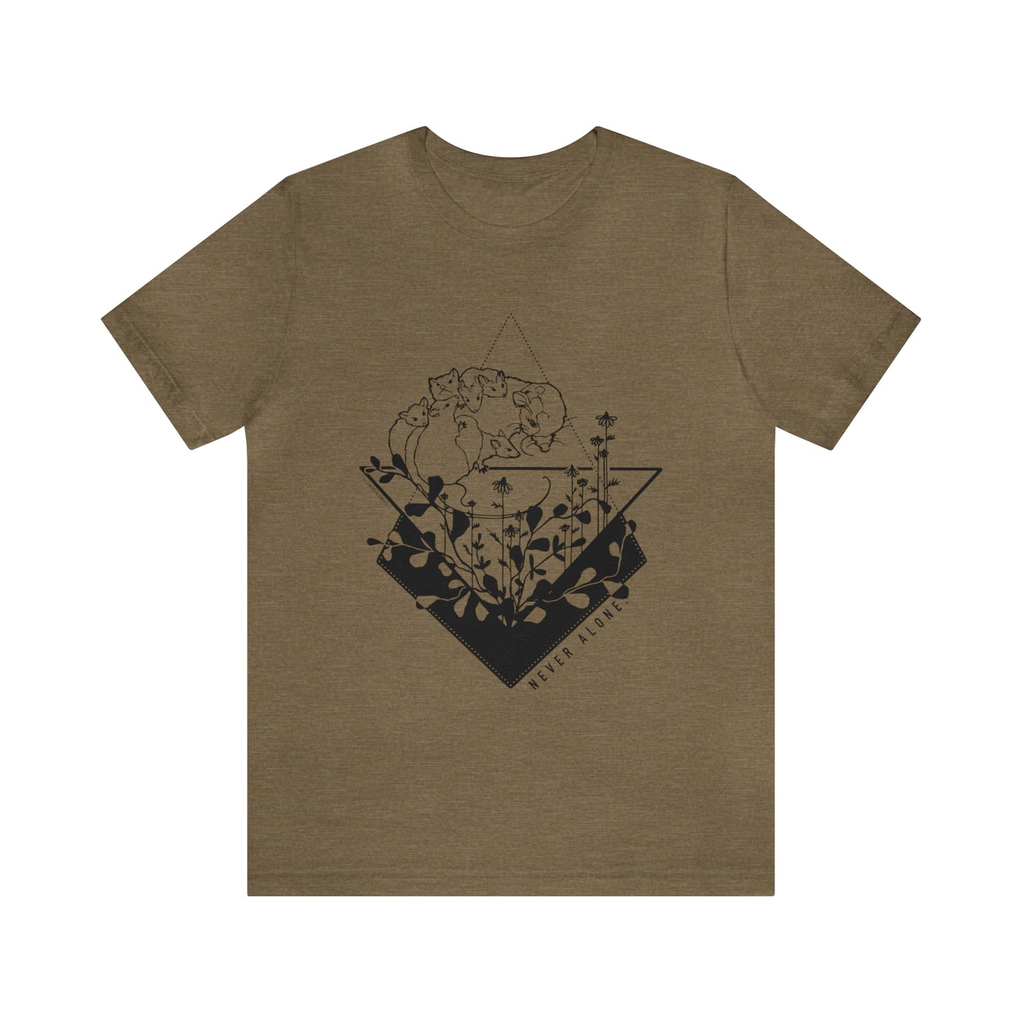 'NEVER ALONE' MAMA OPPOSUM MOM T-SHIRT