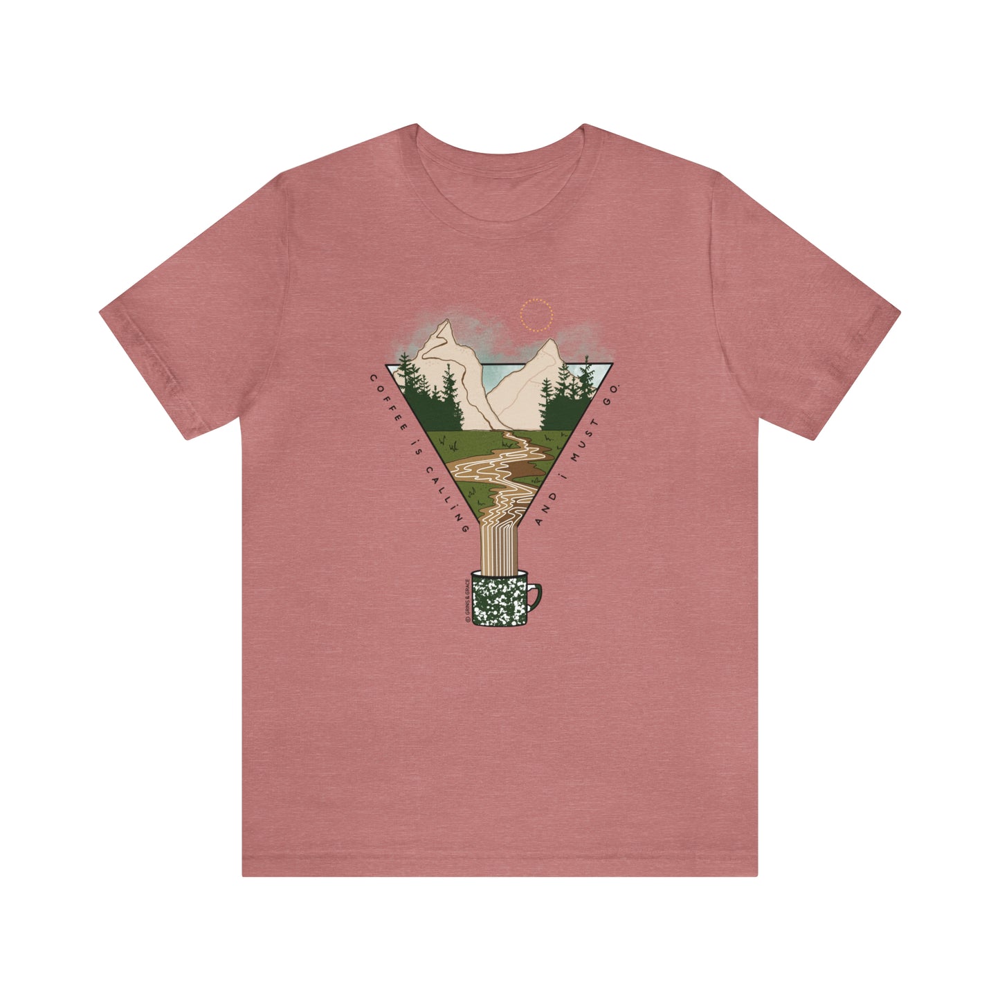 'COFFEE IS CALLING AND I MUST GO' UNISEX T-SHIRT | FULL COLOR