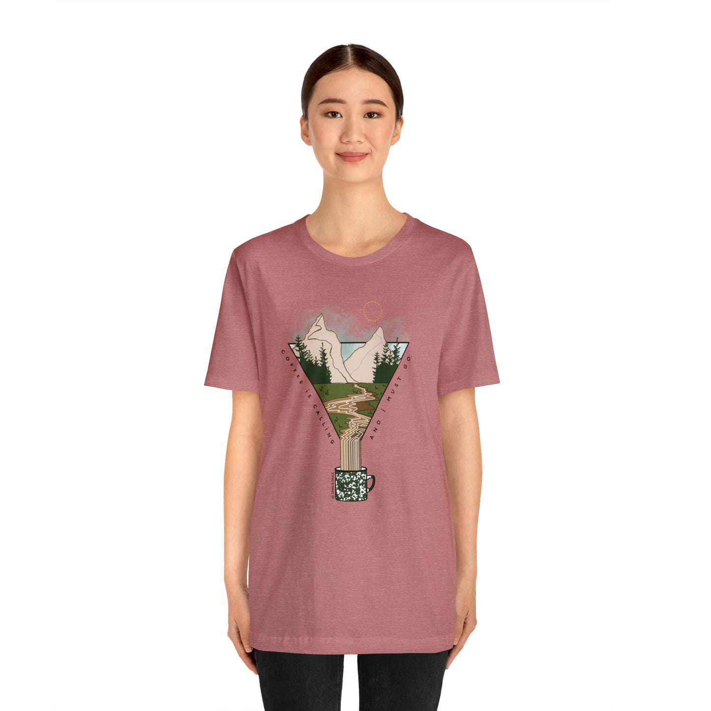 'COFFEE IS CALLING AND I MUST GO' UNISEX T-SHIRT | FULL COLOR