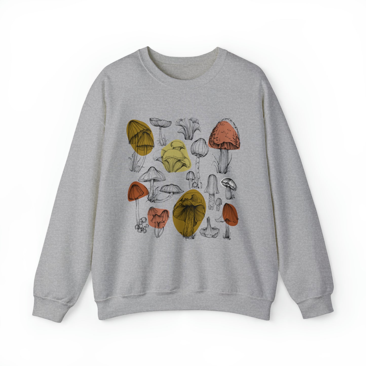BOTANICAL MUSHROOM SWEATSHIRT | MUSTARD & TERRACOTTA INK