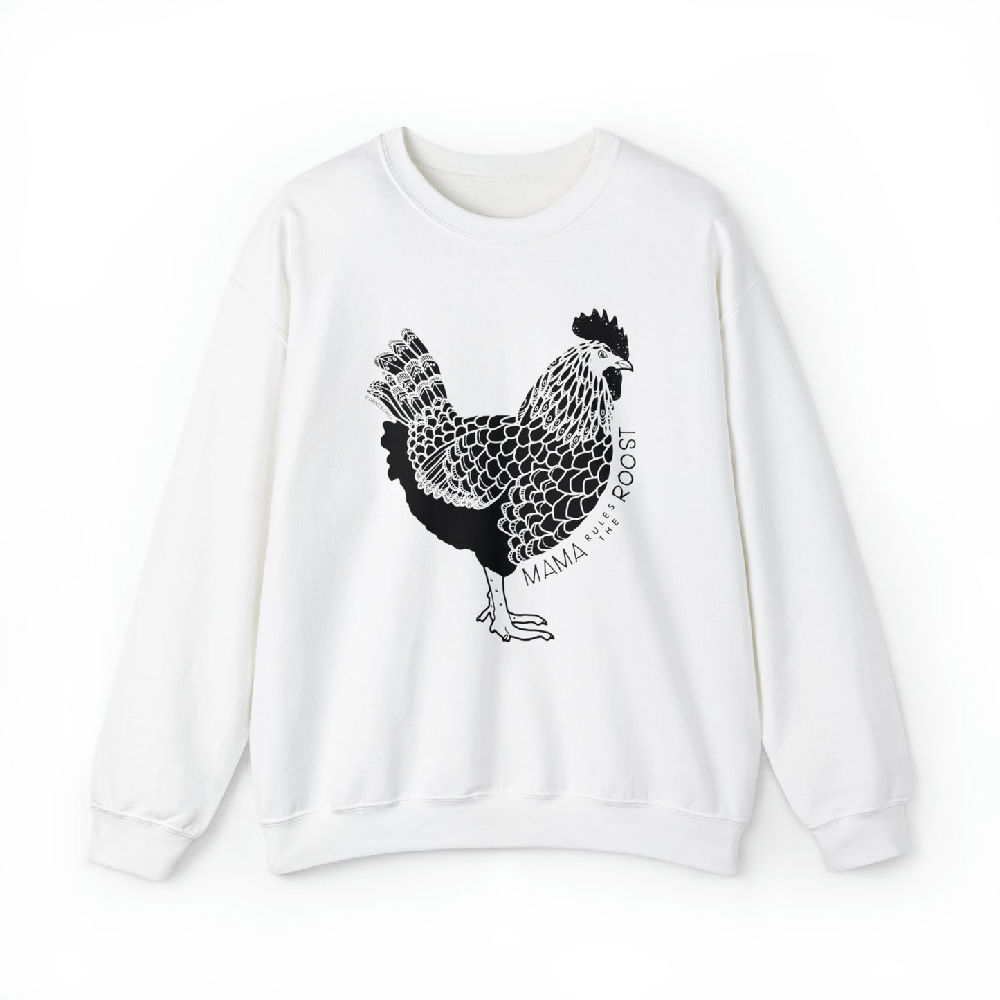 'MAMA RULES THE ROOST' WOMENS CHICKEN SWEATSHIRT
