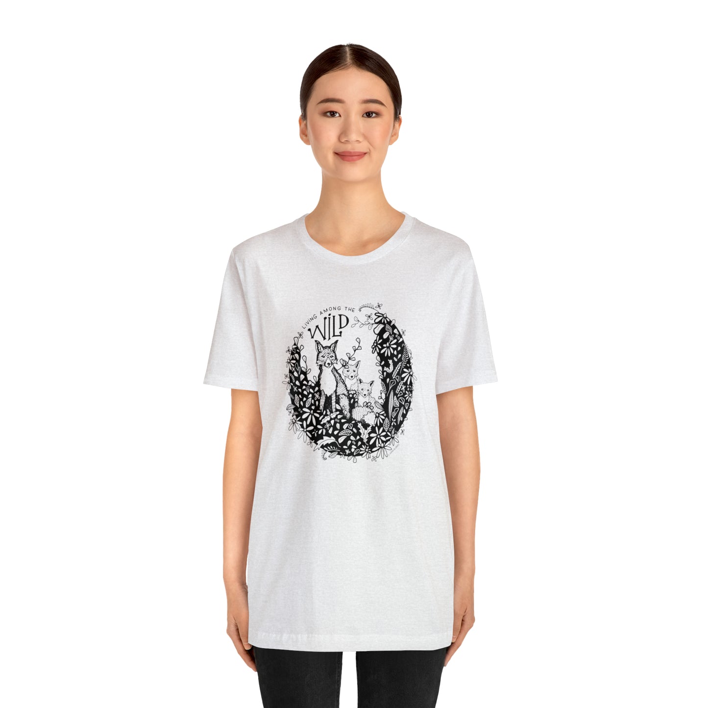 'LIVING AMONG THE WILD' MAMA FOX MOM T-SHIRT