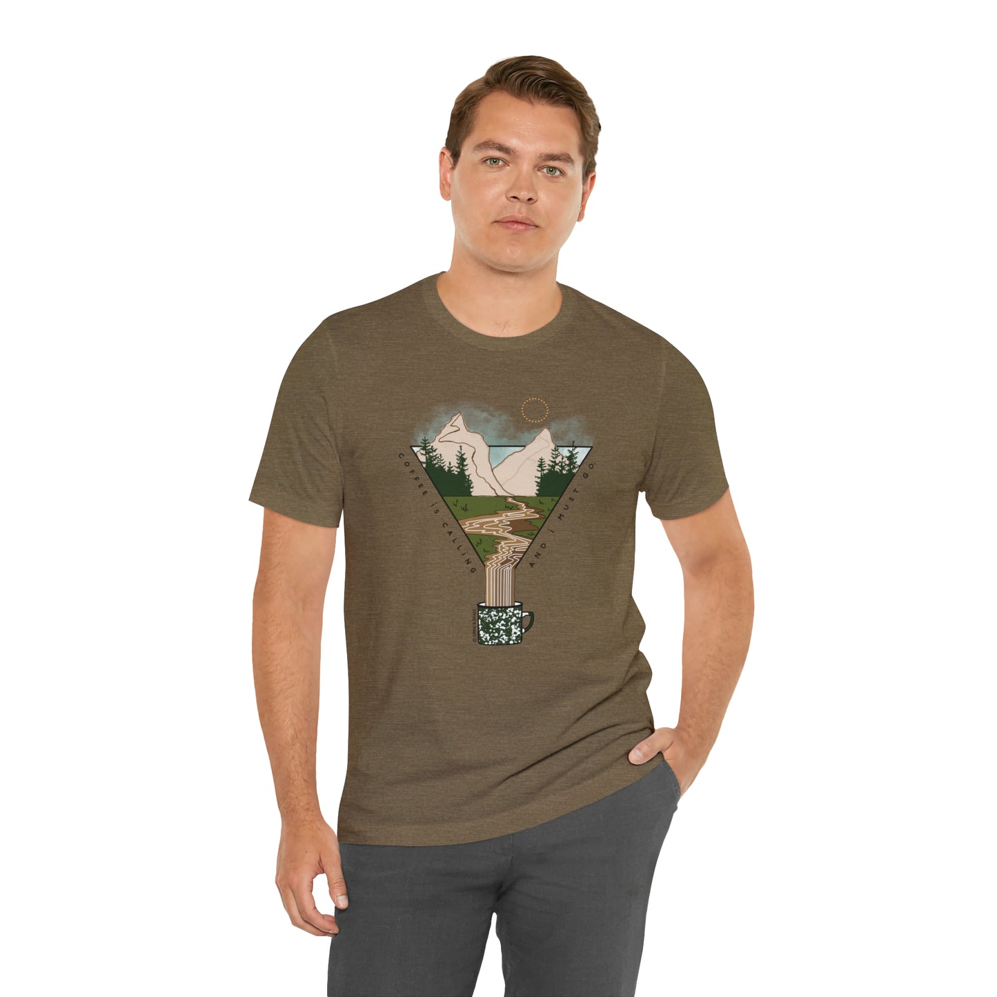 'COFFEE IS CALLING AND I MUST GO' UNISEX T-SHIRT | FULL COLOR