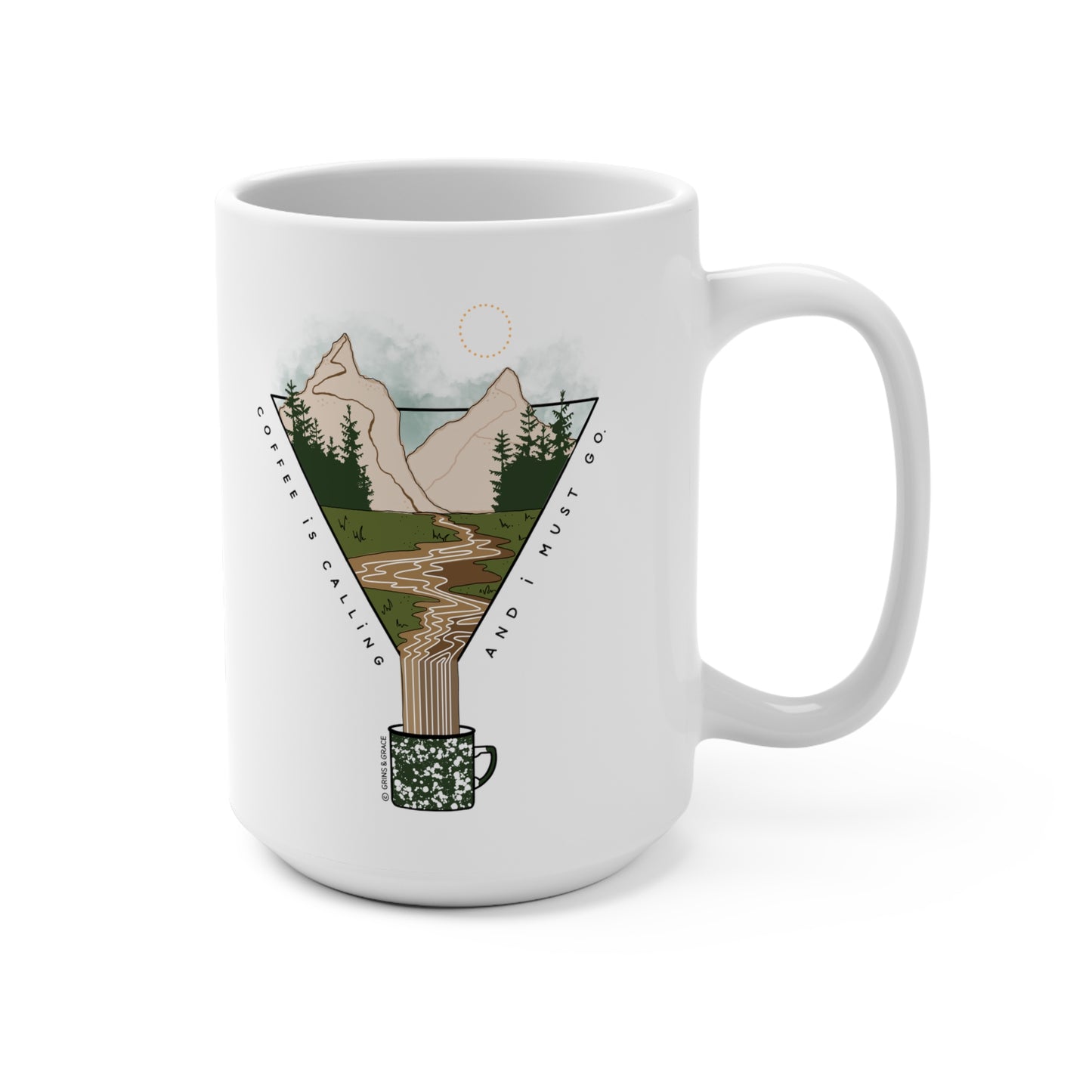 'COFFEE IS CALLING' 15 OZ CERAMIC COFFEE MUG