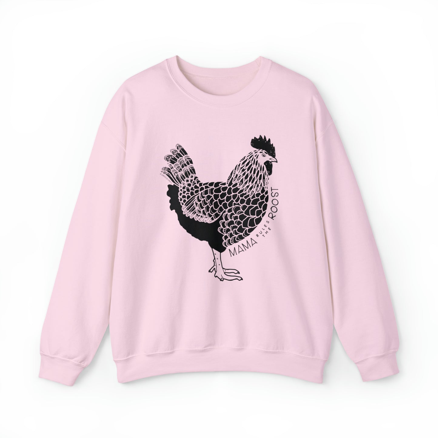 'MAMA RULES THE ROOST' WOMENS CHICKEN SWEATSHIRT