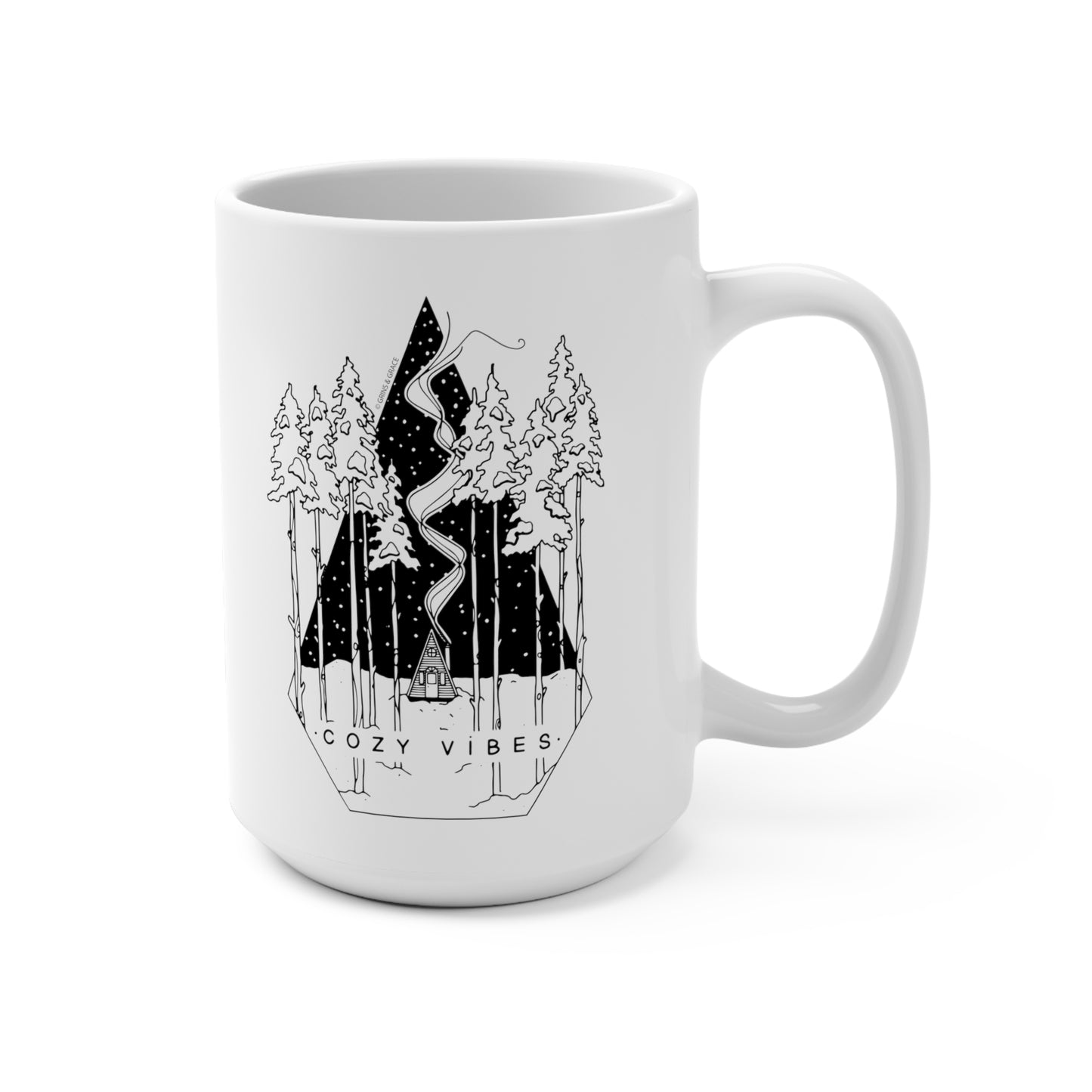 'COZY VIBES' 15 OZ CERAMIC COFFEE MUG