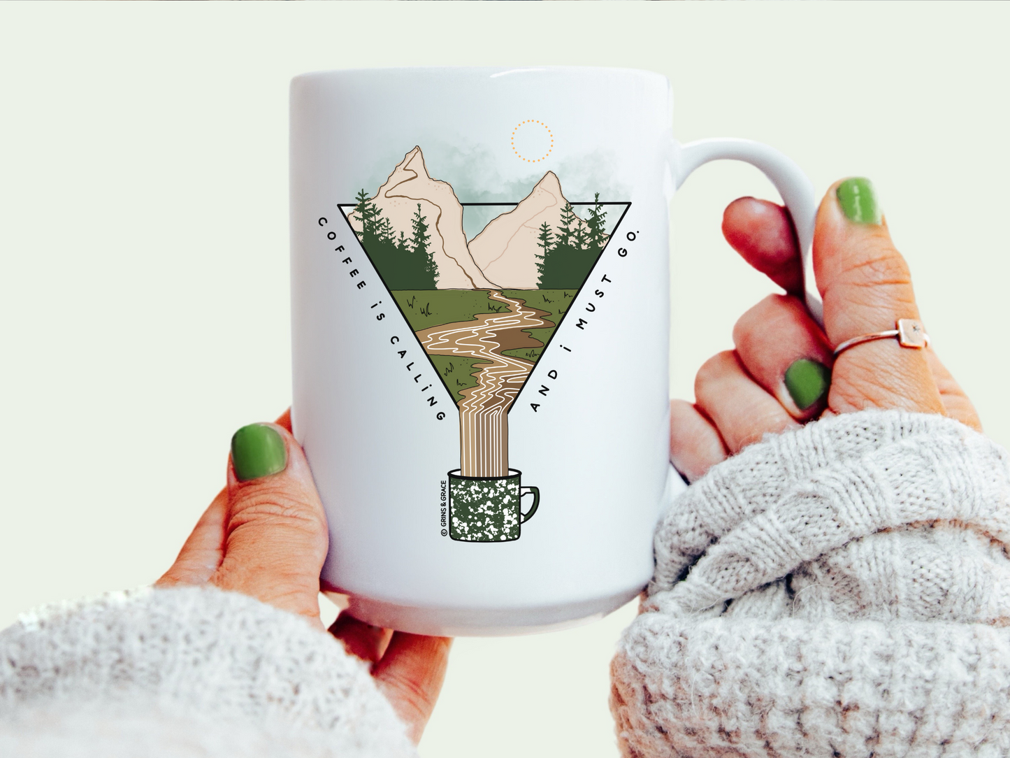 'COFFEE IS CALLING' 15 OZ CERAMIC COFFEE MUG