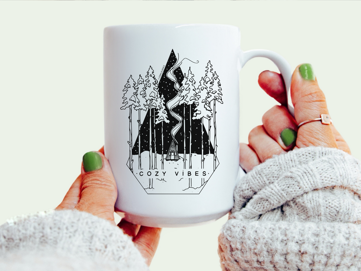 'COZY VIBES' 15 OZ CERAMIC COFFEE MUG