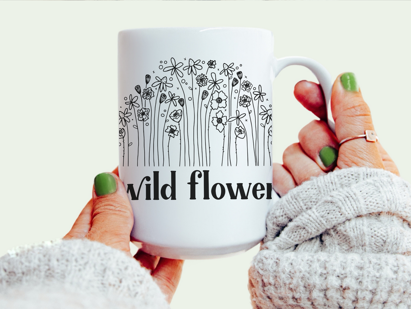 'WILD FLOWER' 15 OZ CERAMIC COFFEE MUG