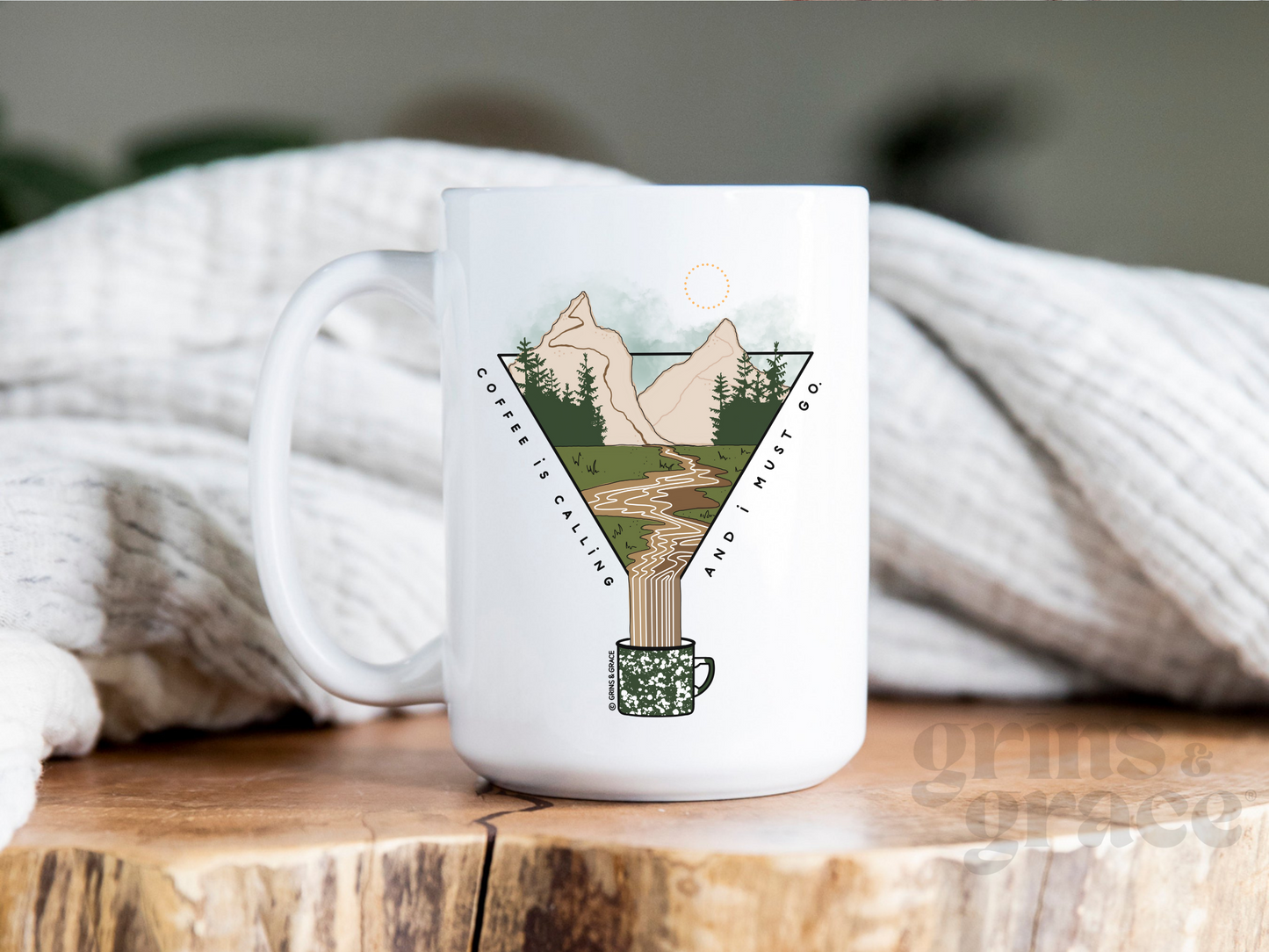 'COFFEE IS CALLING' 15 OZ CERAMIC COFFEE MUG
