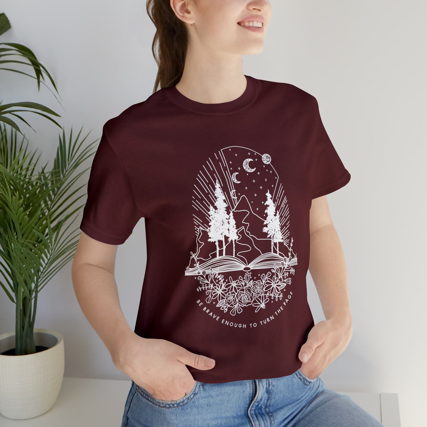 'BE BRAVE ENOUGH TO TURN THE PAGE' WOMENS T-SHIRT